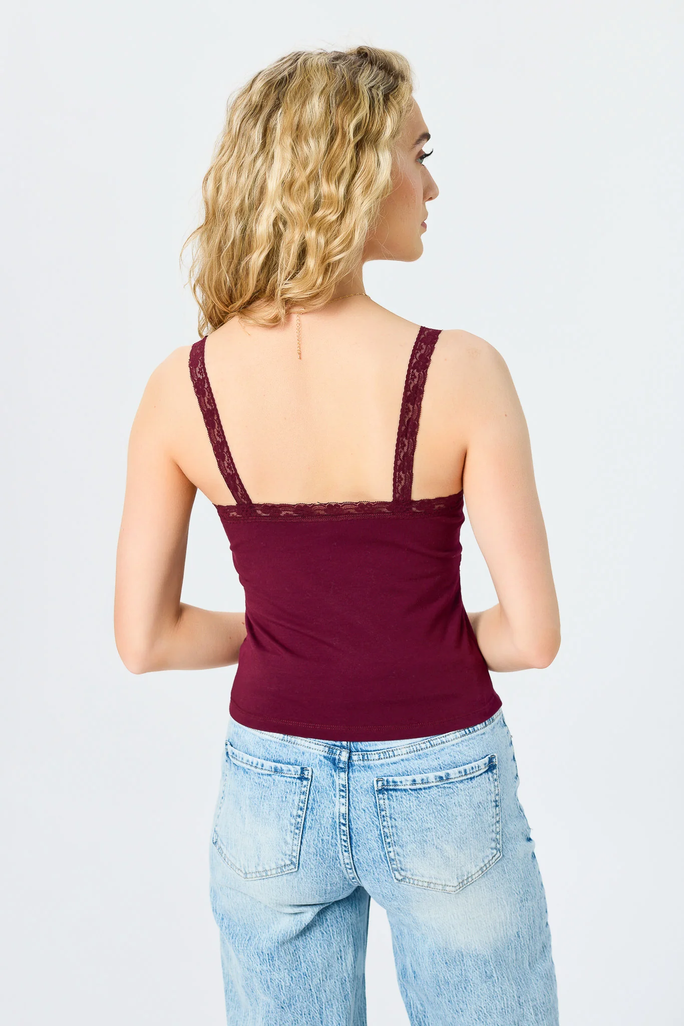 Lace Trim Cami with Bow Detail - Image 2