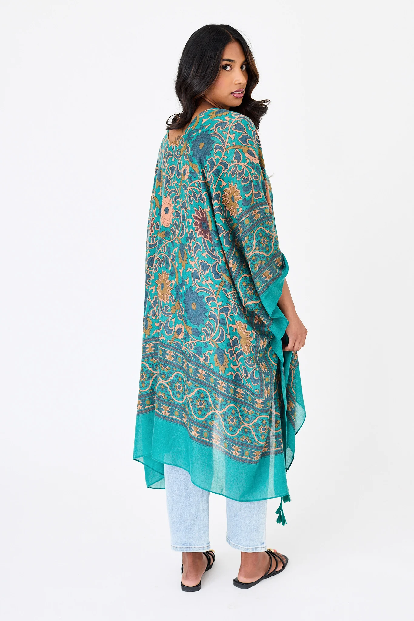 Moroccan Inspired Tapestry Tassel Kimono - Image 2