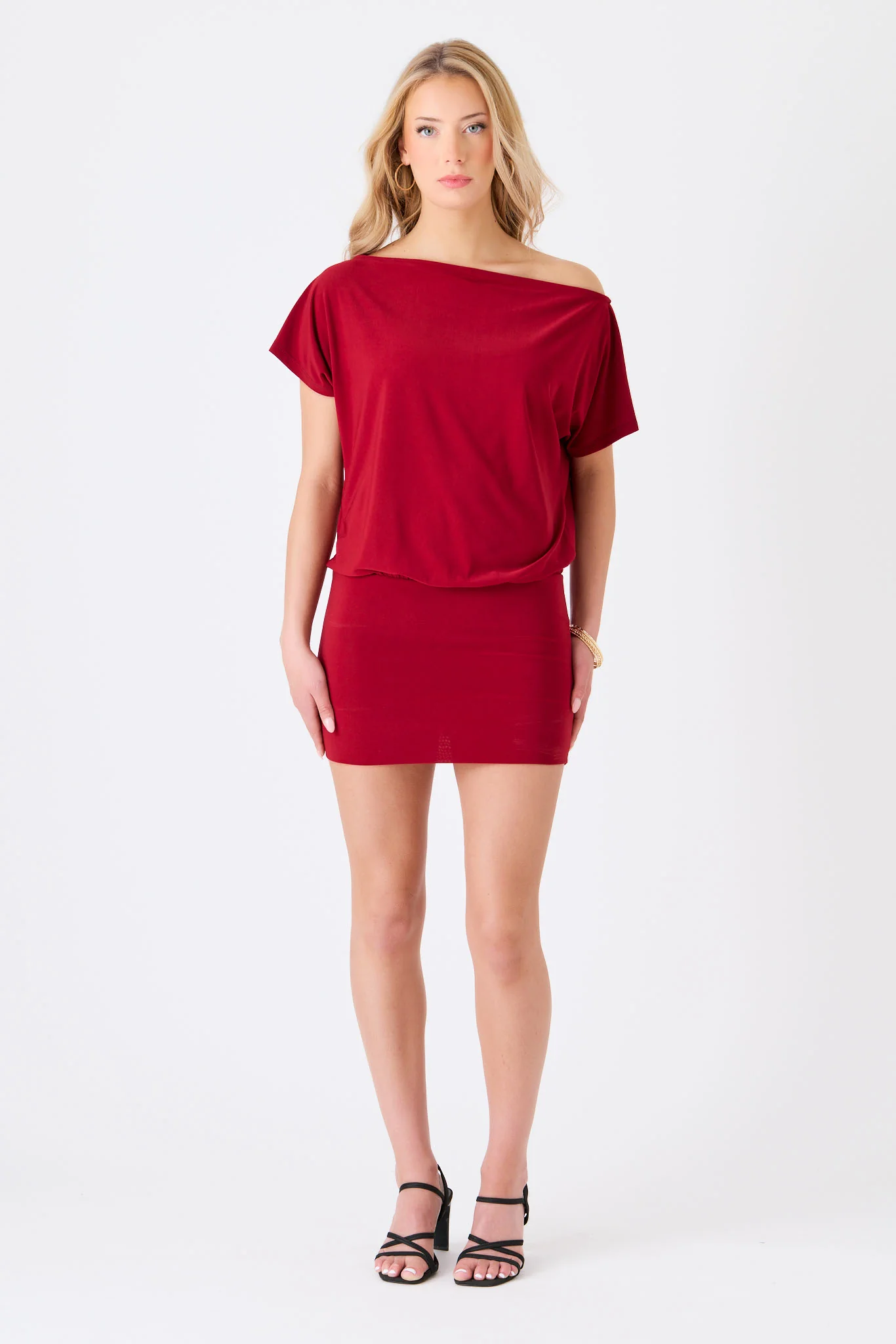Off-The-Shoulder Dress with Banded Bottom - Image 4