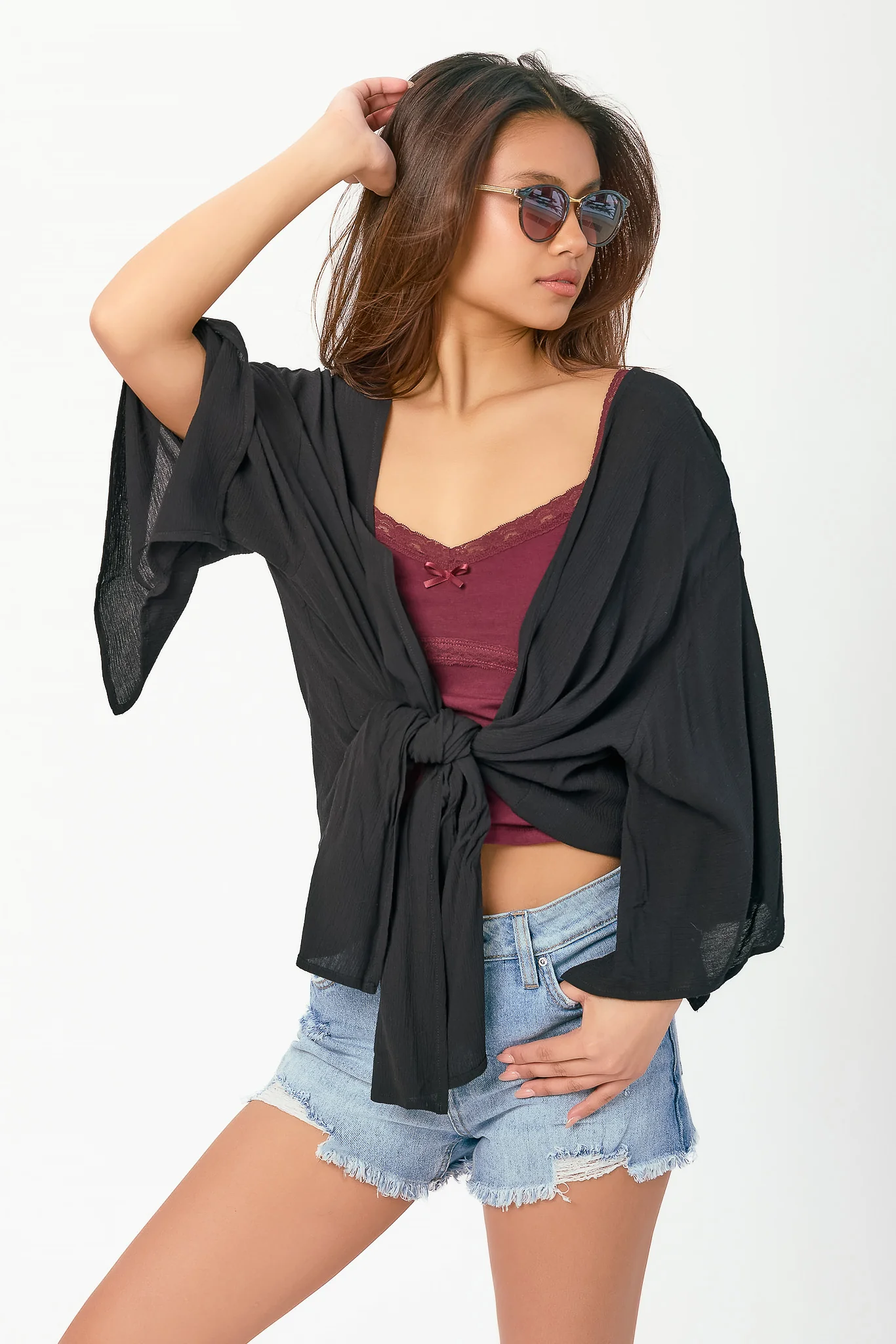 Open-Front Tie Cardigan - Image 5