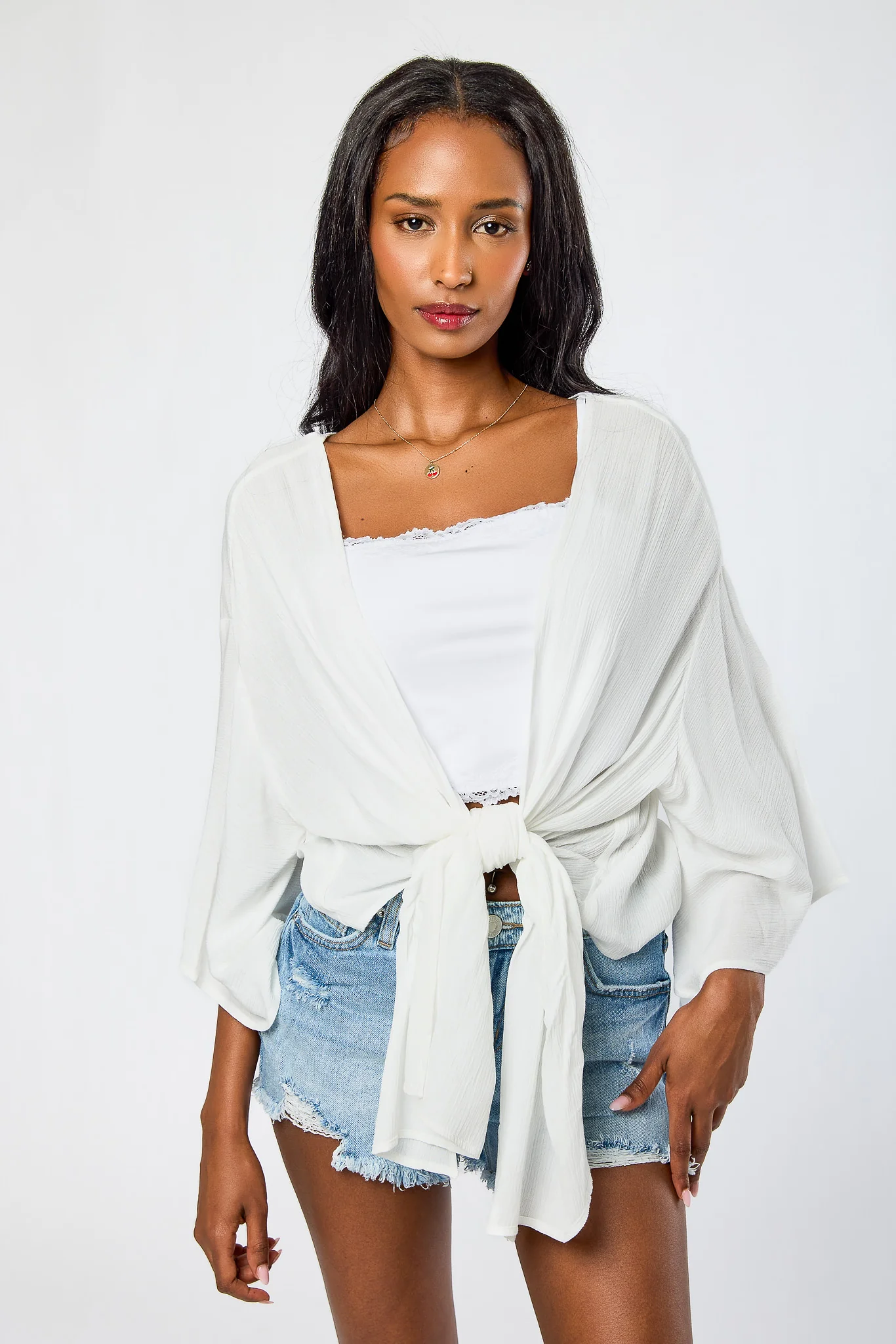 Open-Front Tie Cardigan - Image 6