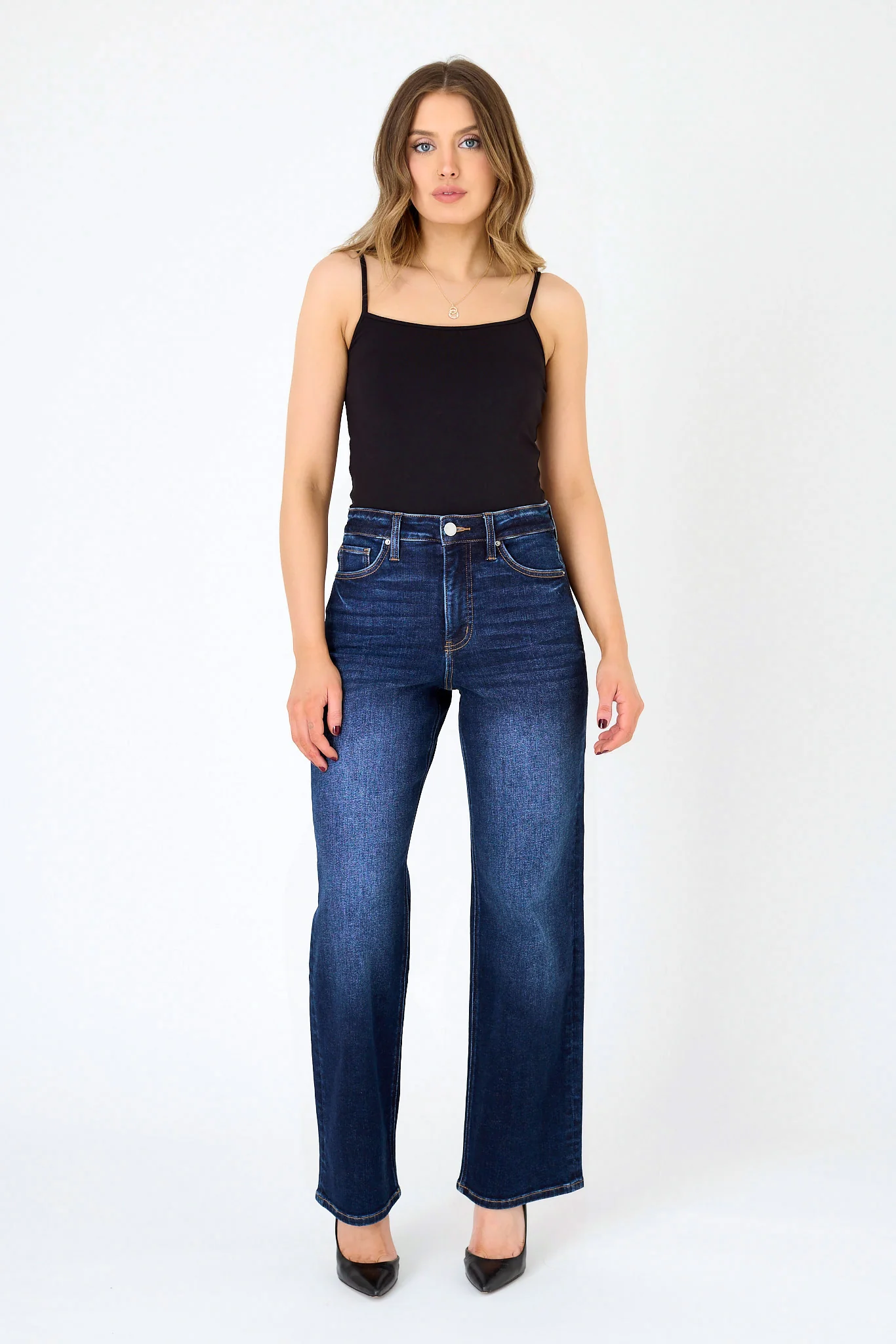 RFM "Hailey" Dark Wash High-Rise Wide-Leg Jean