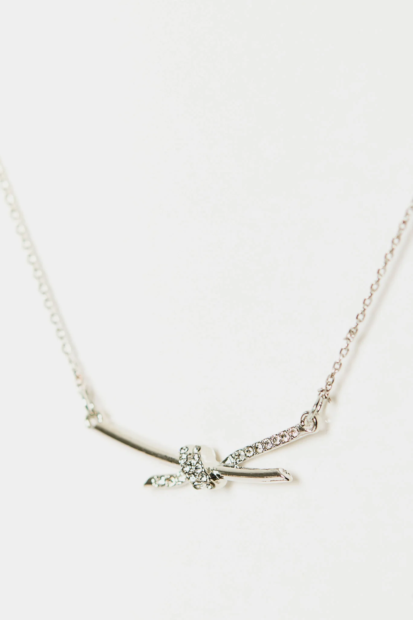 Rhinestone Knot Charm Necklace - Image 4