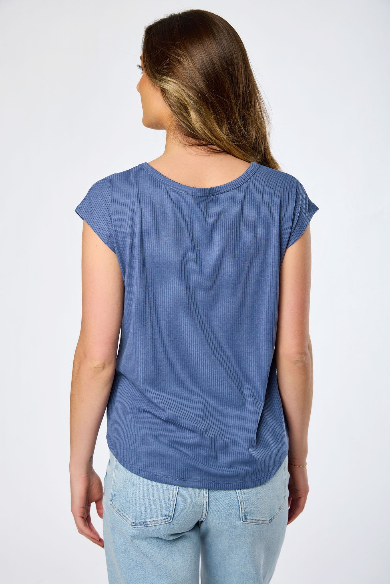 Ribbed Cap-Sleeve Tee - Image 14