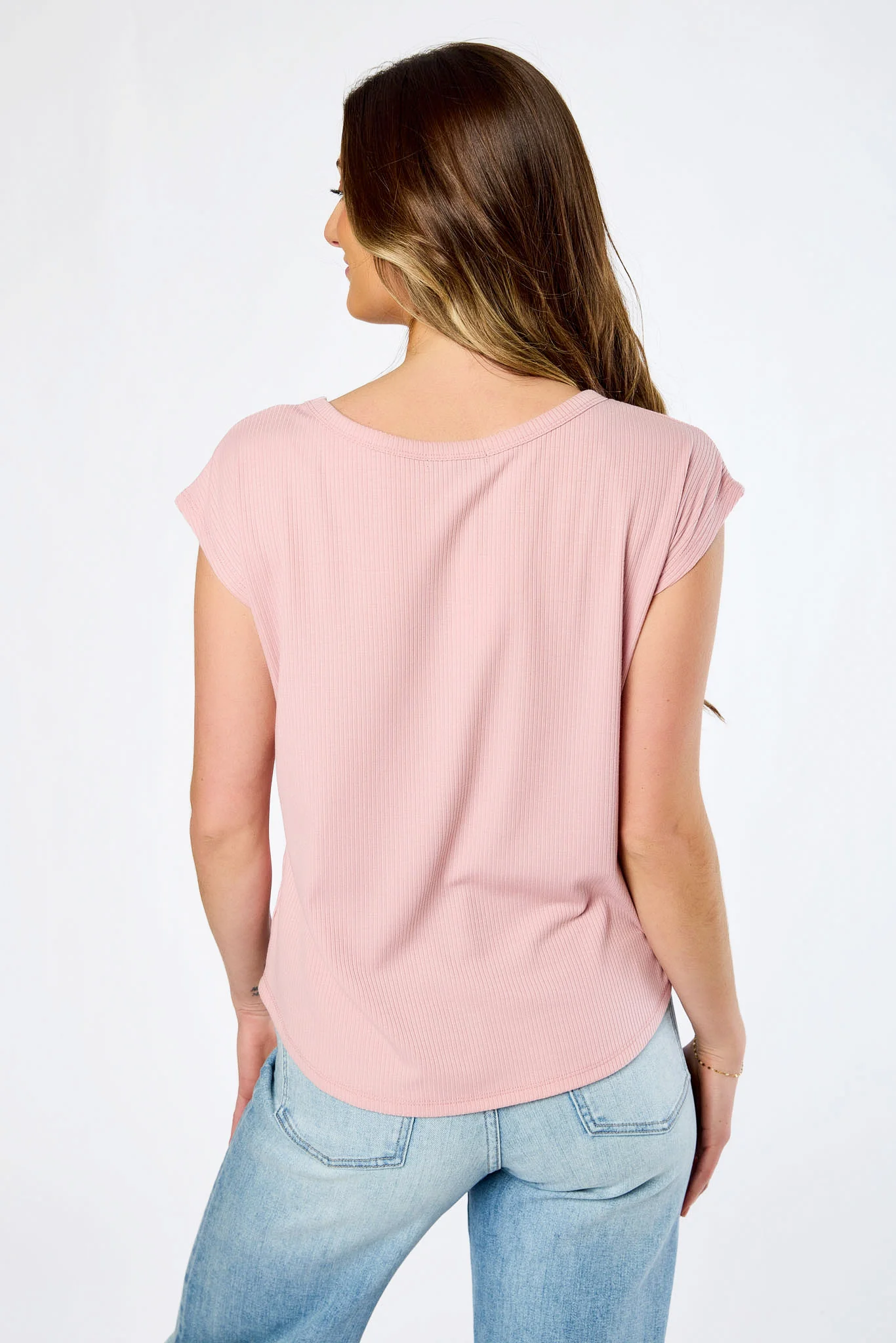 Ribbed Cap-Sleeve Tee - Image 18