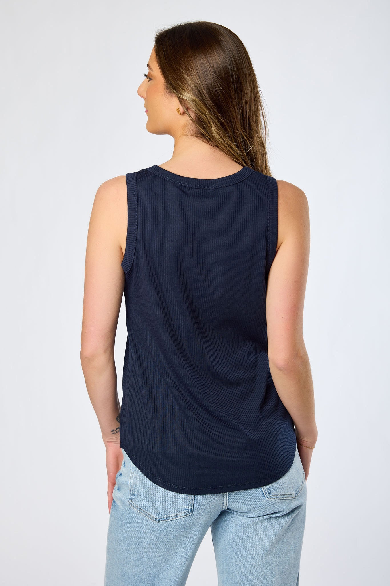 Ribbed Crew-Neck Long-Length Tank Top - Image 6