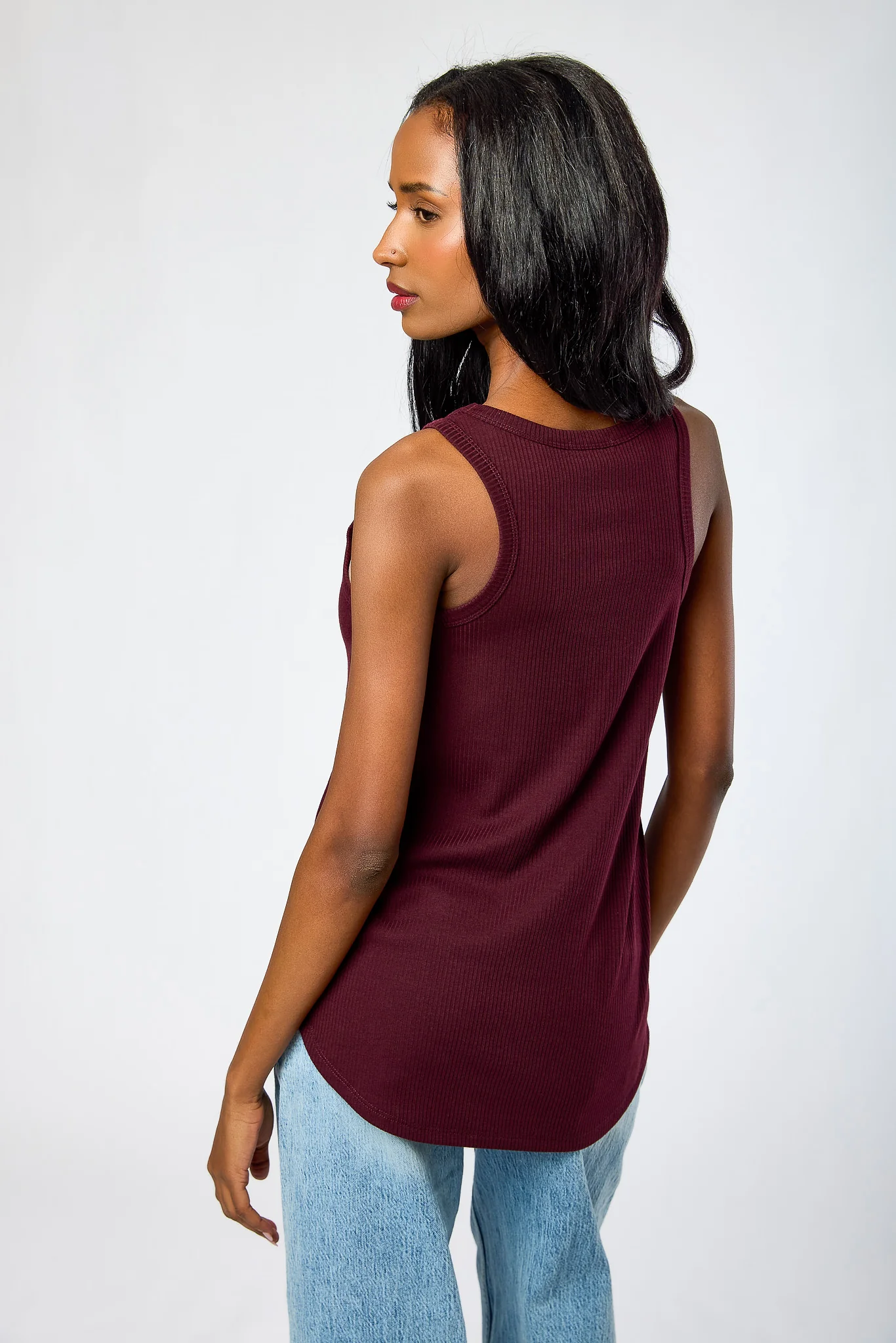 Ribbed Crew-Neck Sleeveless Swing Tunic - Image 6