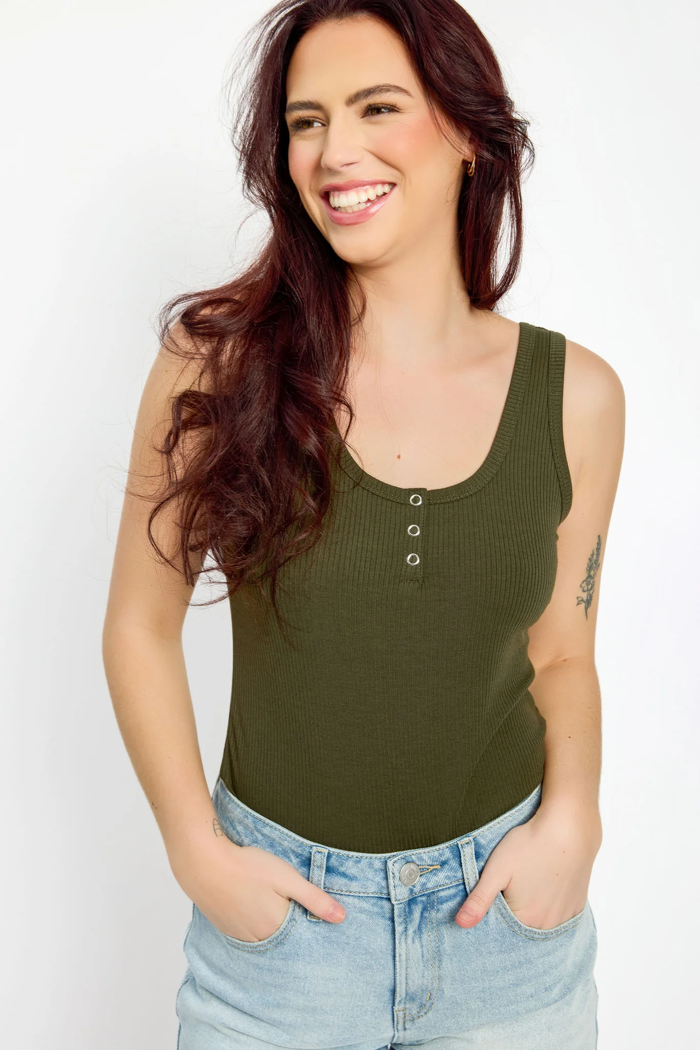 Ribbed Henley Tank Top - Image 11