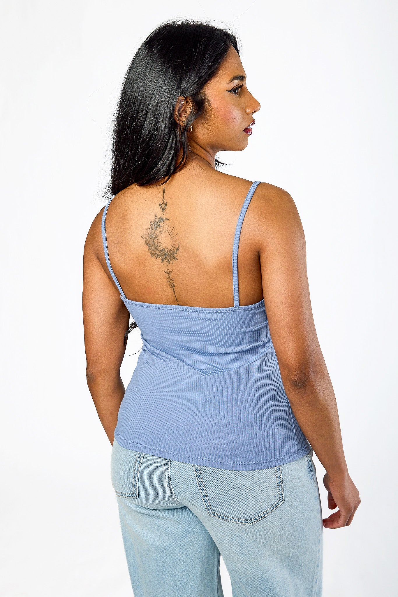Ribbed Lace Trim Rosette Cami - Image 6