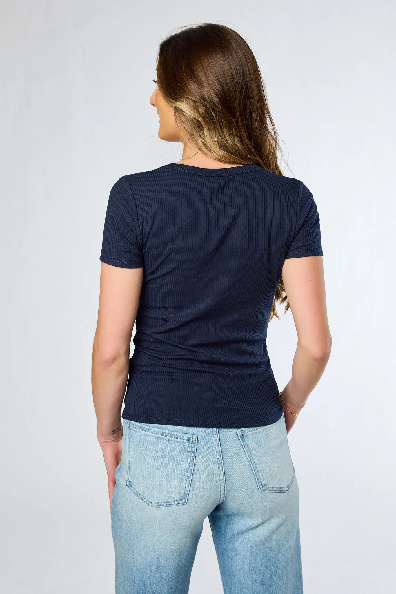 Ribbed Short-Sleeve Crew-Neck Tee - Image 11