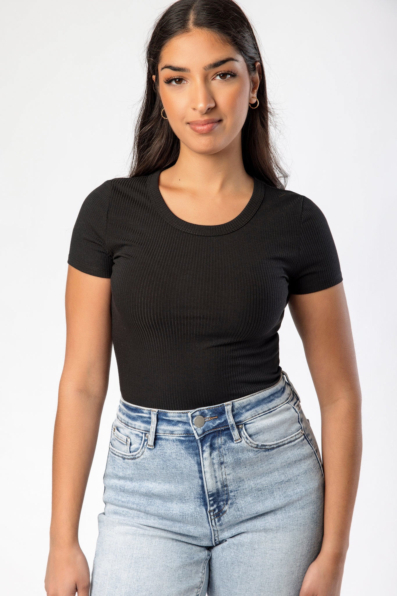 Ribbed Short-Sleeve Crew-Neck Tee - Image 3