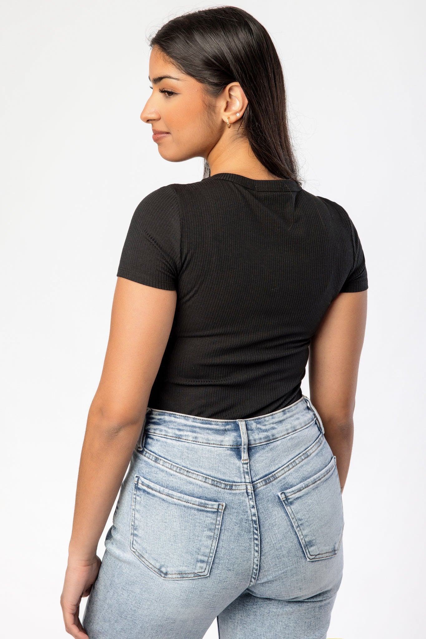 Ribbed Short-Sleeve Crew-Neck Tee - Image 4