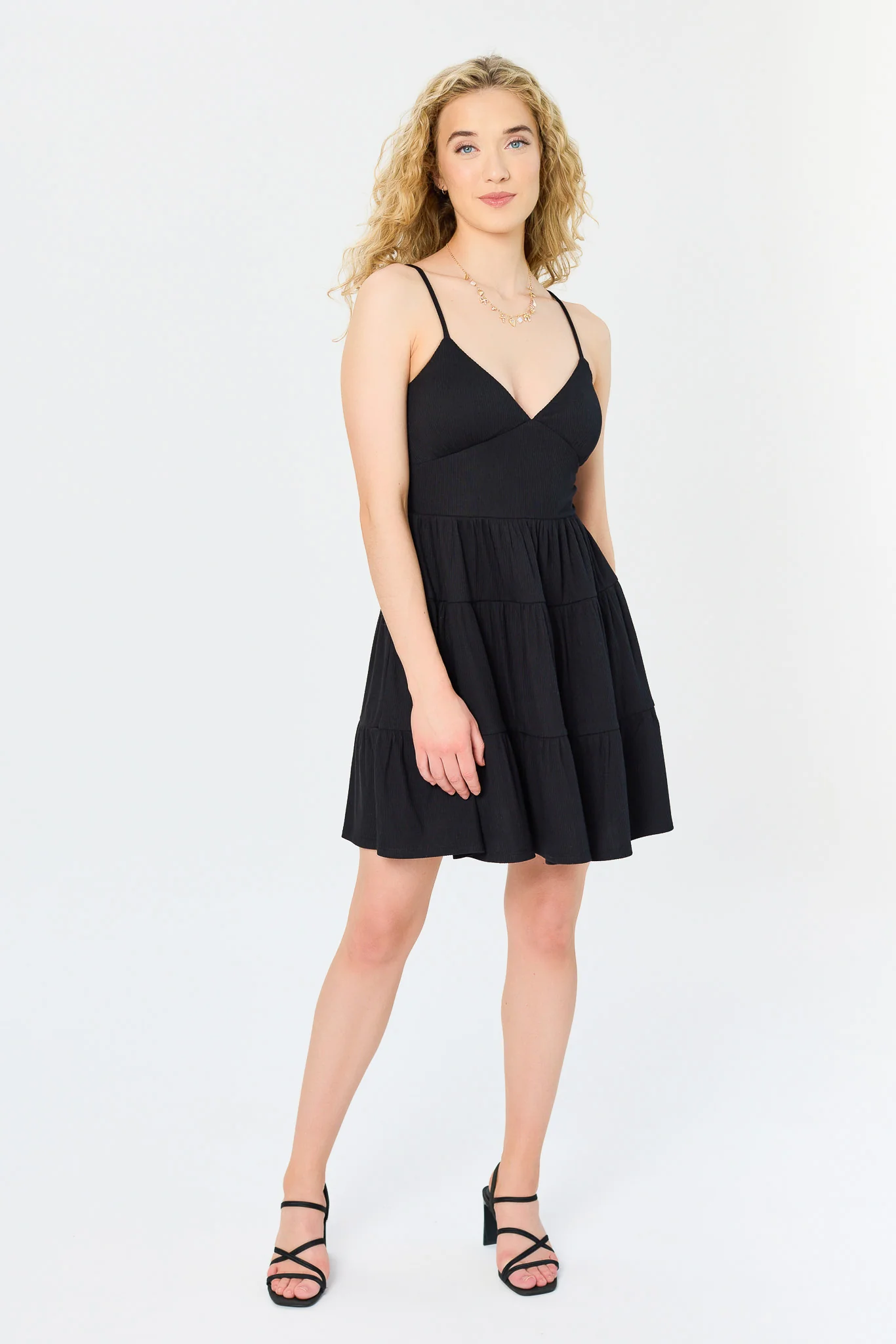 Ribbed Tiered Spaghetti-Strap Dress - Image 5