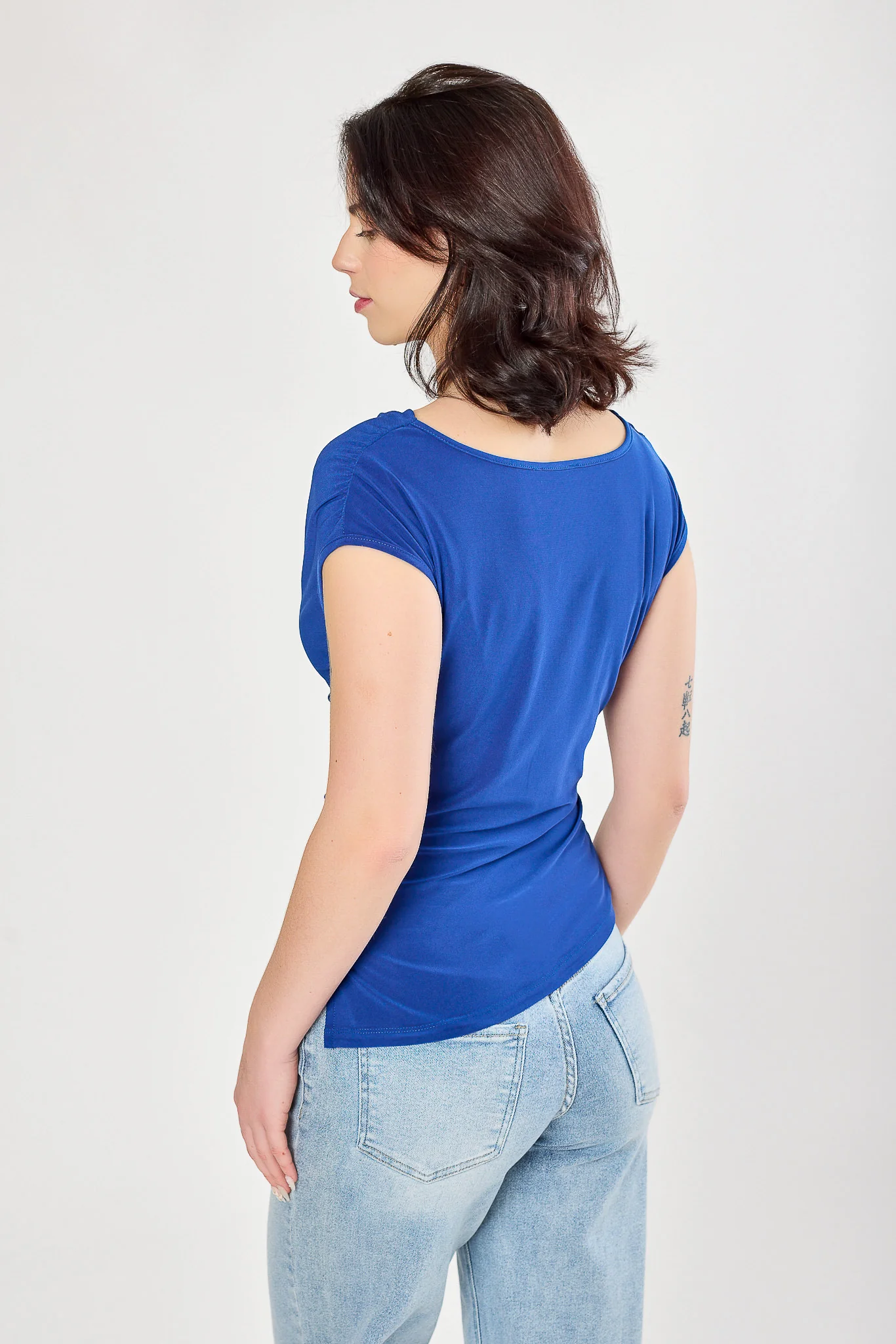 Ruched Cowl-Neck Cap-Sleeve Top - Image 9
