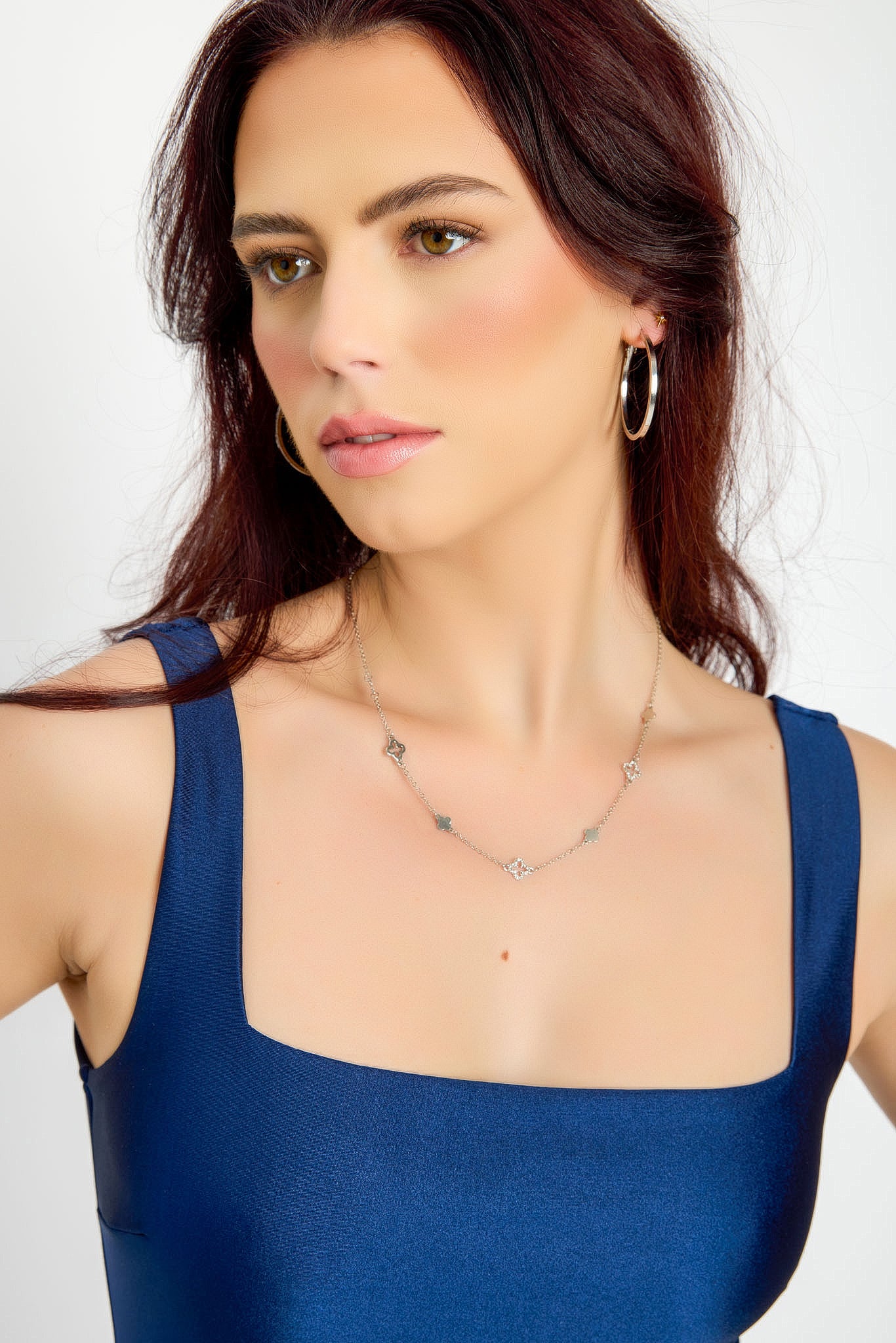 Satin Square-Neck Midi Dress with Side Slit - Image 10