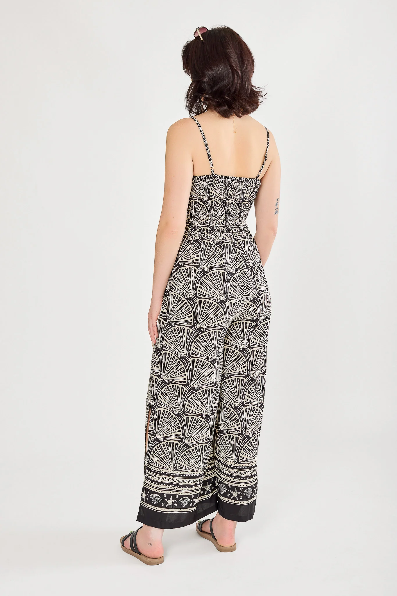 Shell Print Smocked Wide-Leg Jumpsuit - Image 2