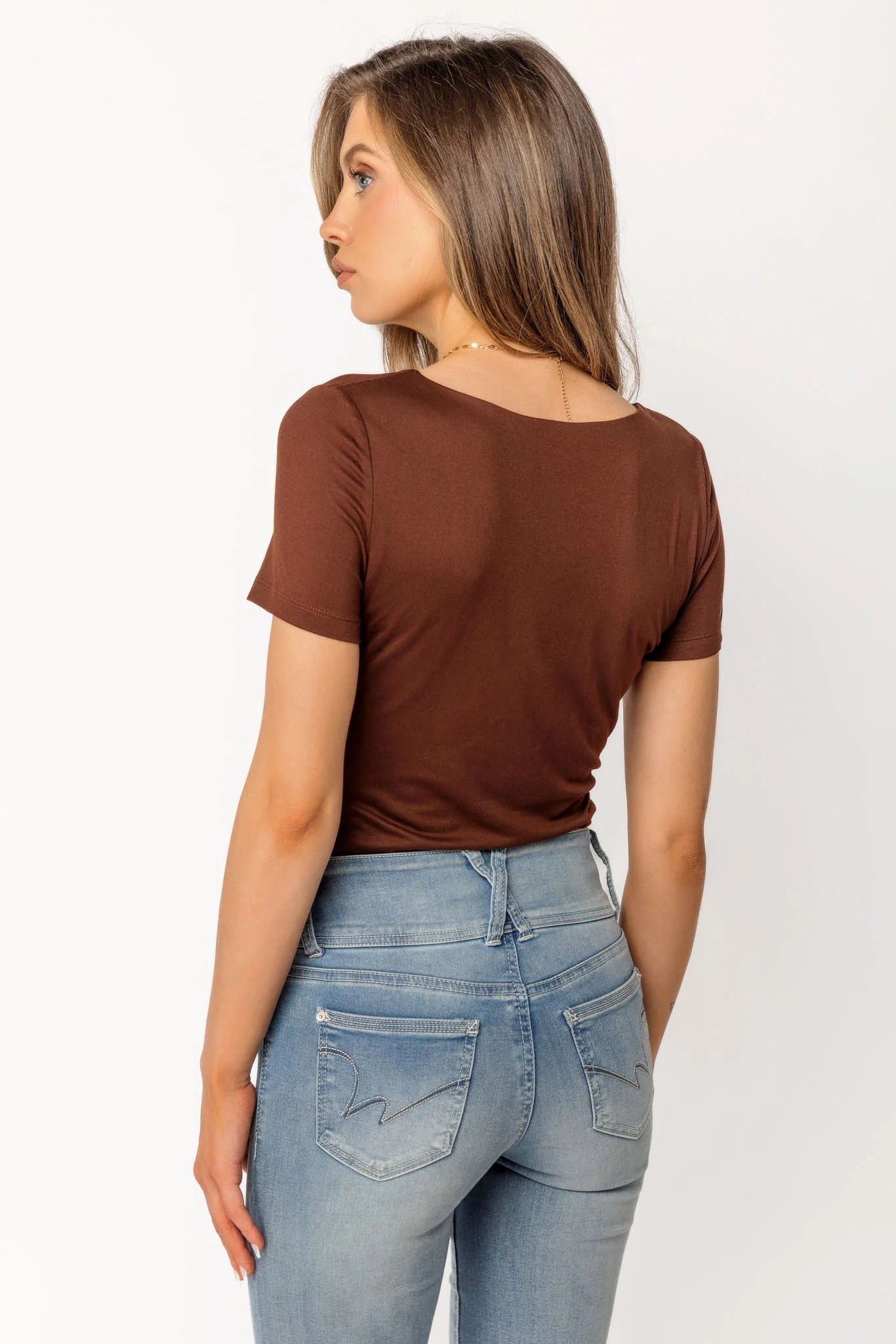 Short Sleeve Square Neck Top - Image 12