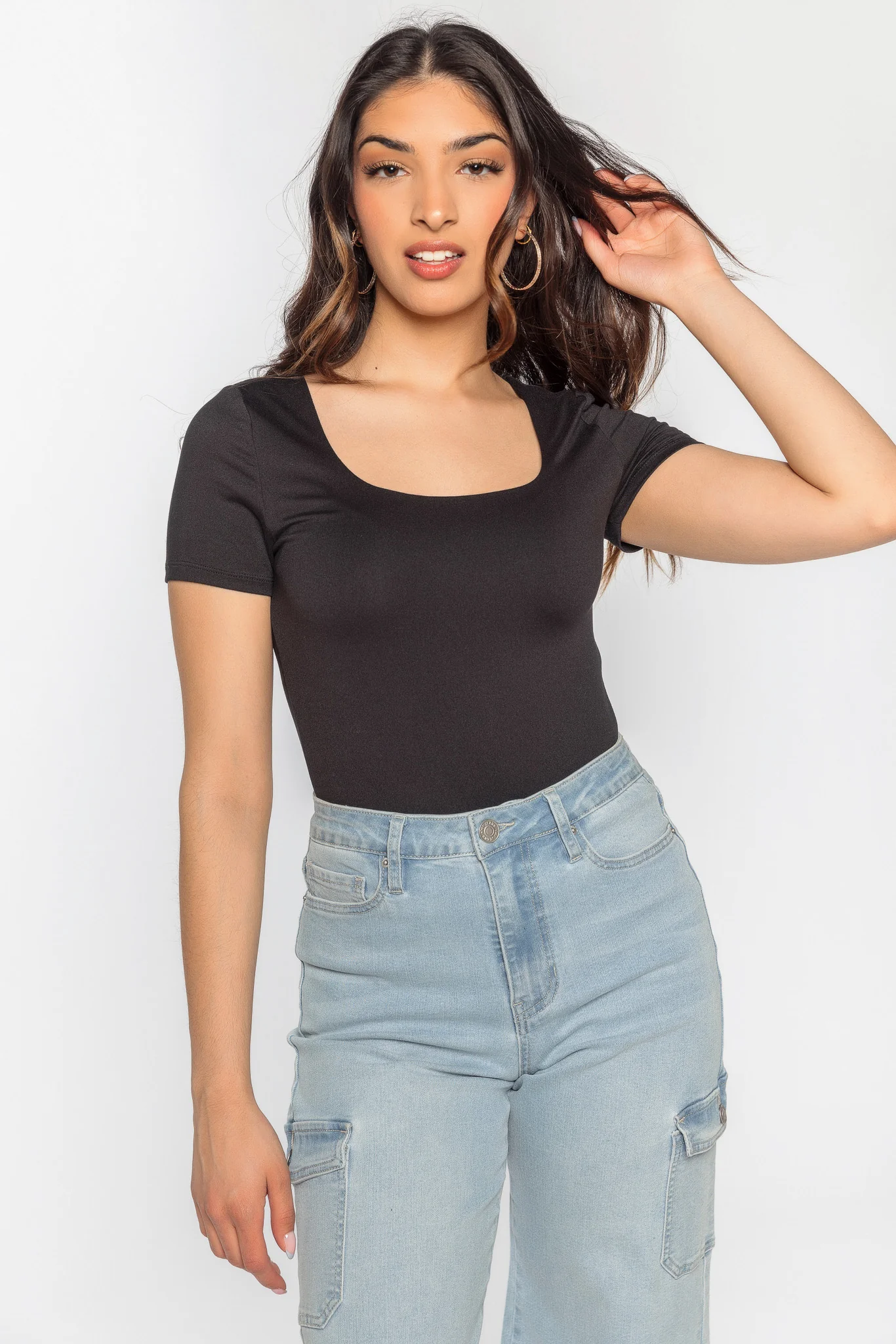 Short Sleeve Square Neck Top - Image 3