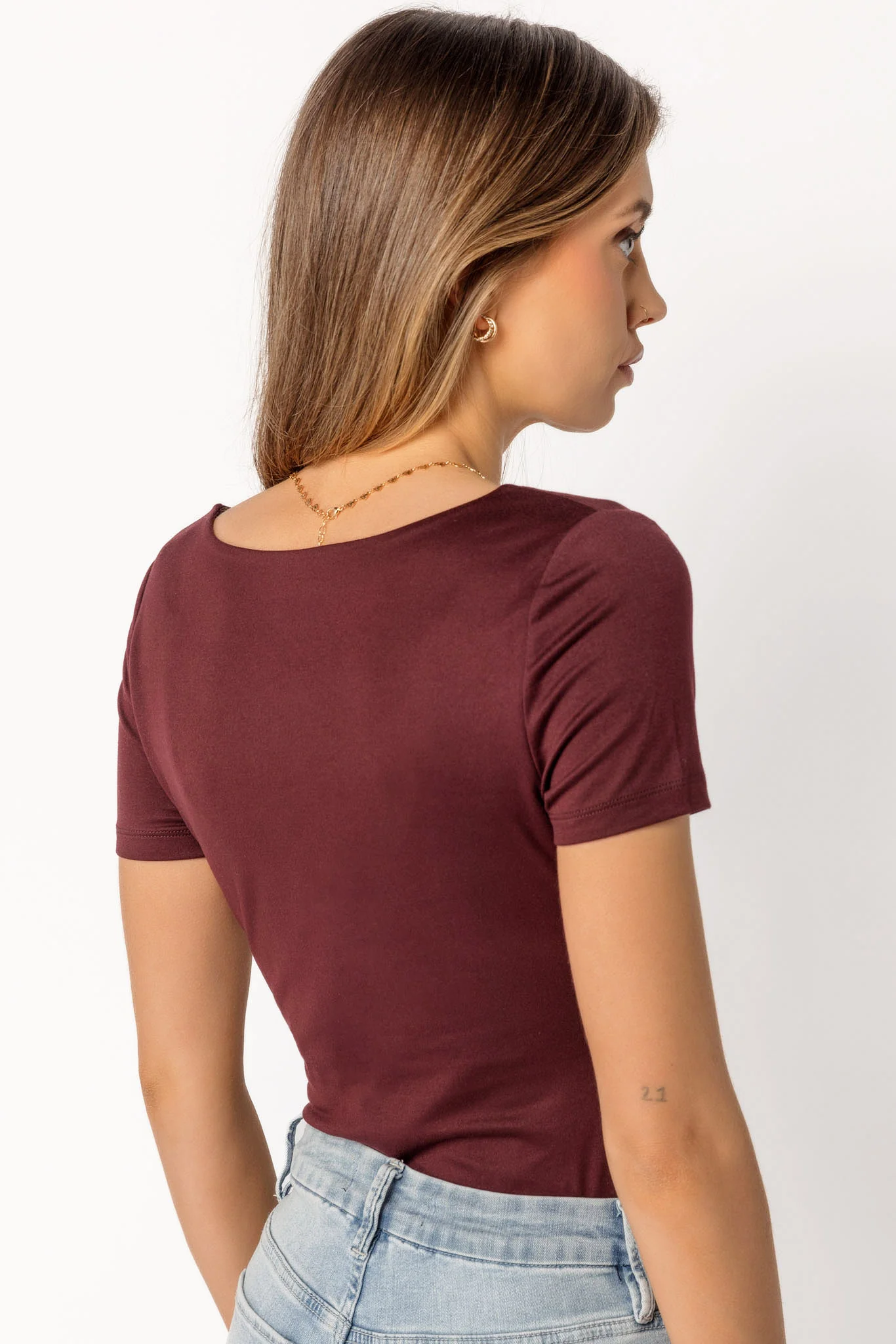 Short Sleeve Square Neck Top - Image 9