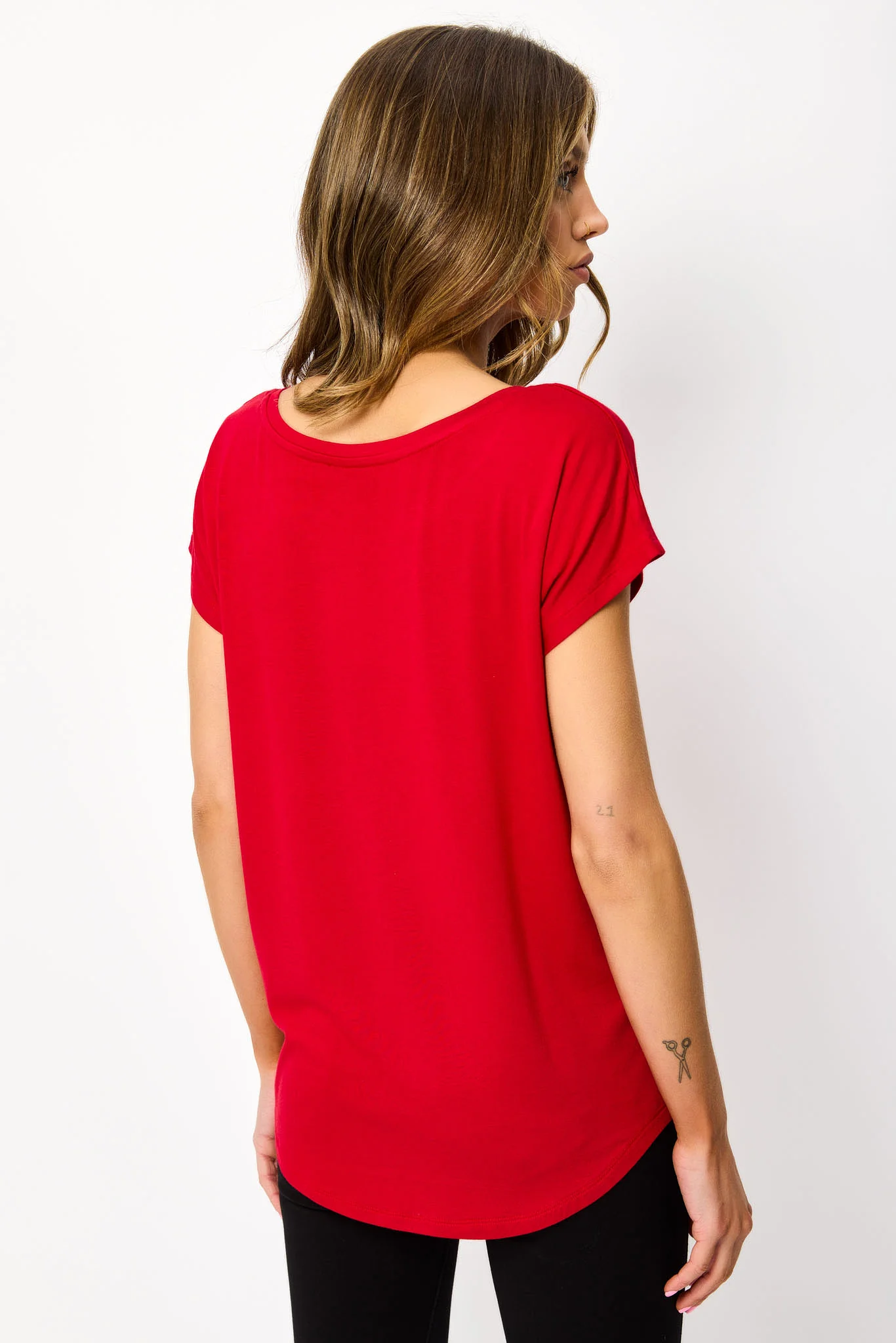 Short-Sleeve Wide-Neck Top - Image 4