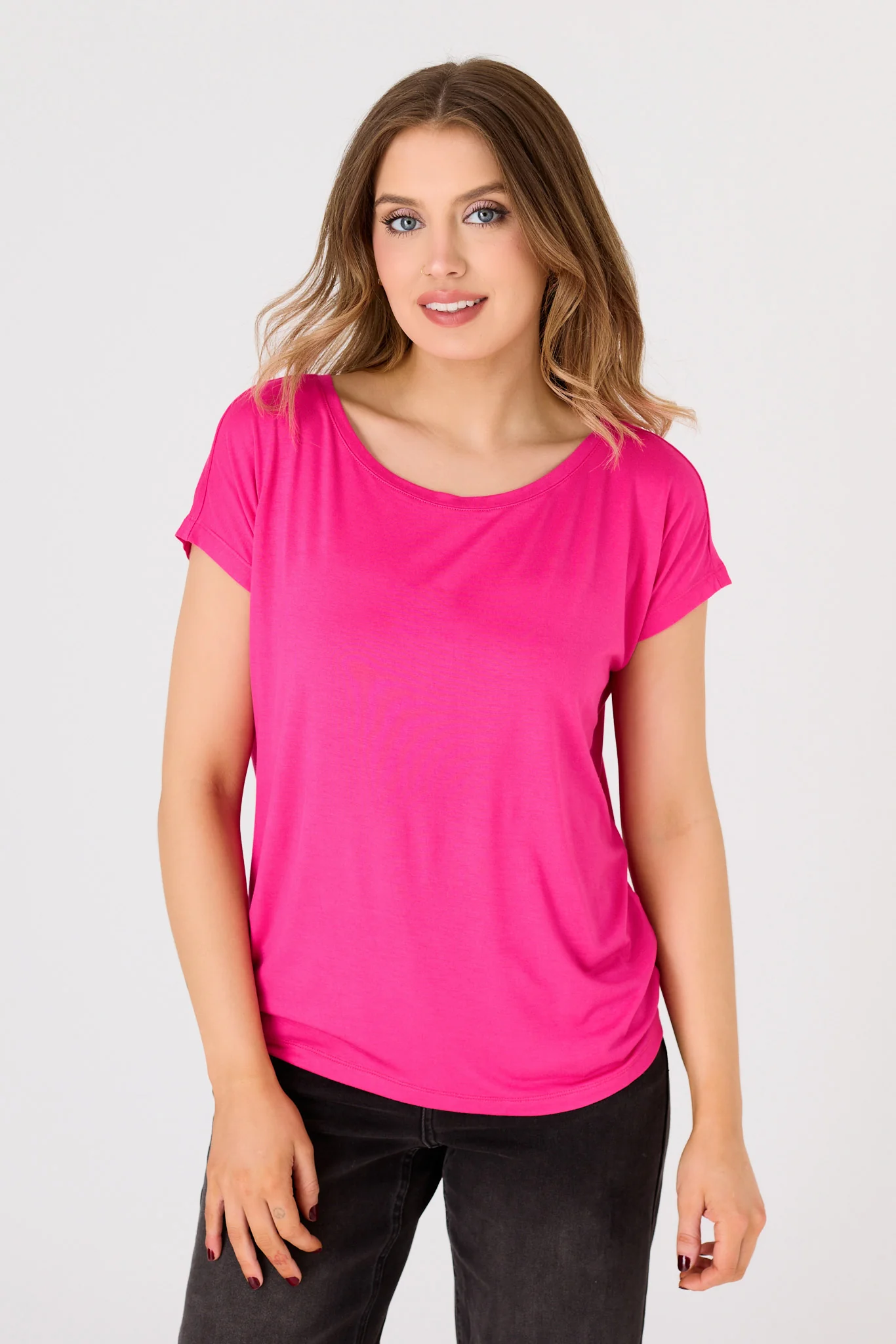 Short-Sleeve Wide-Neck Top - Image 9