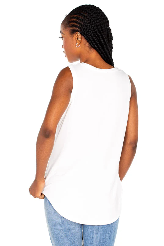 Sleeveless V-Neck Top with Shirttail Hem - Image 6