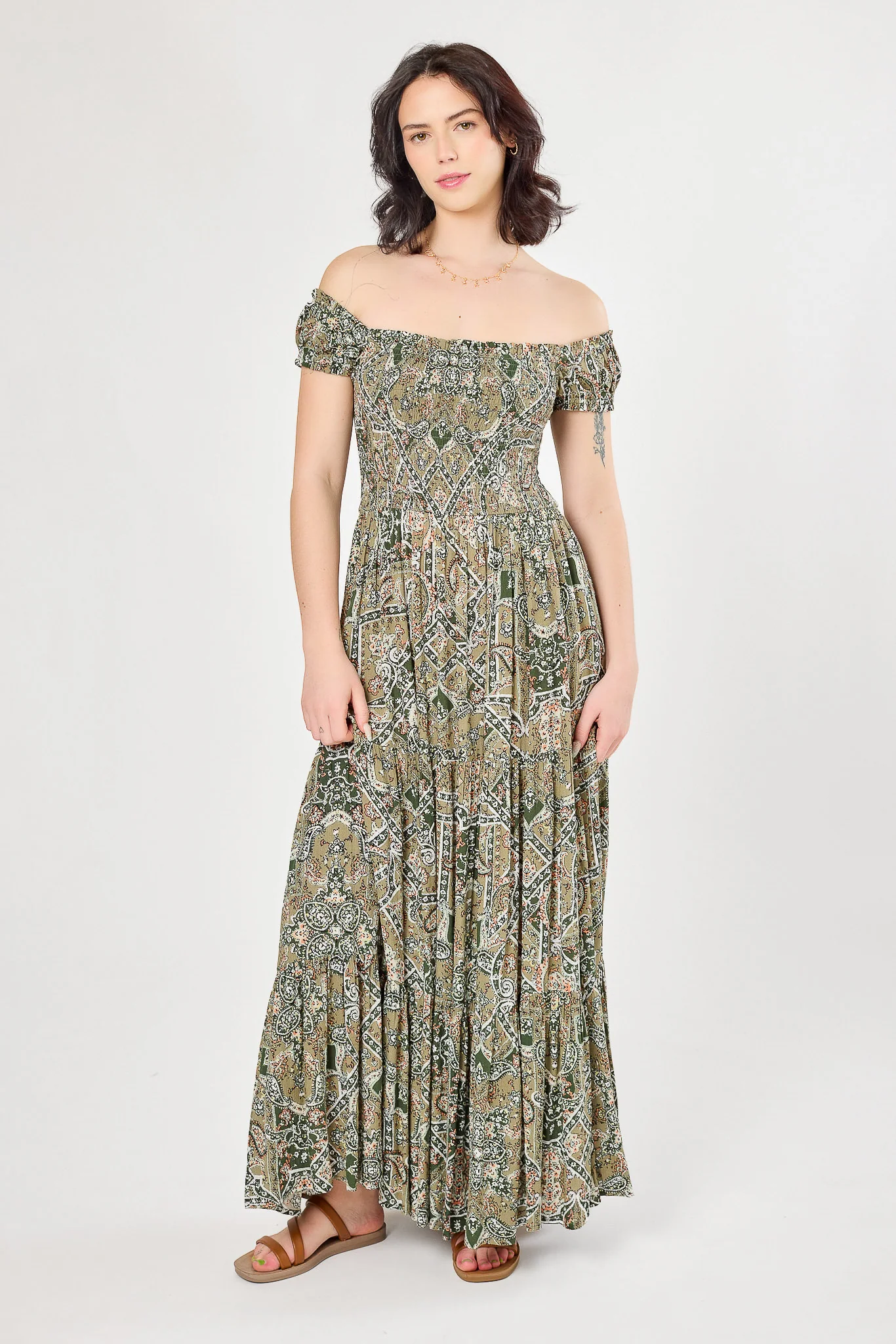 Smocked Off-The-Shoulder Maxi