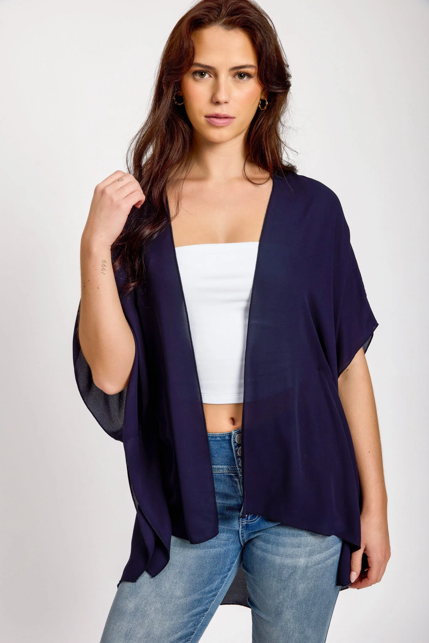 Solid Sheer Kimono - Image 3