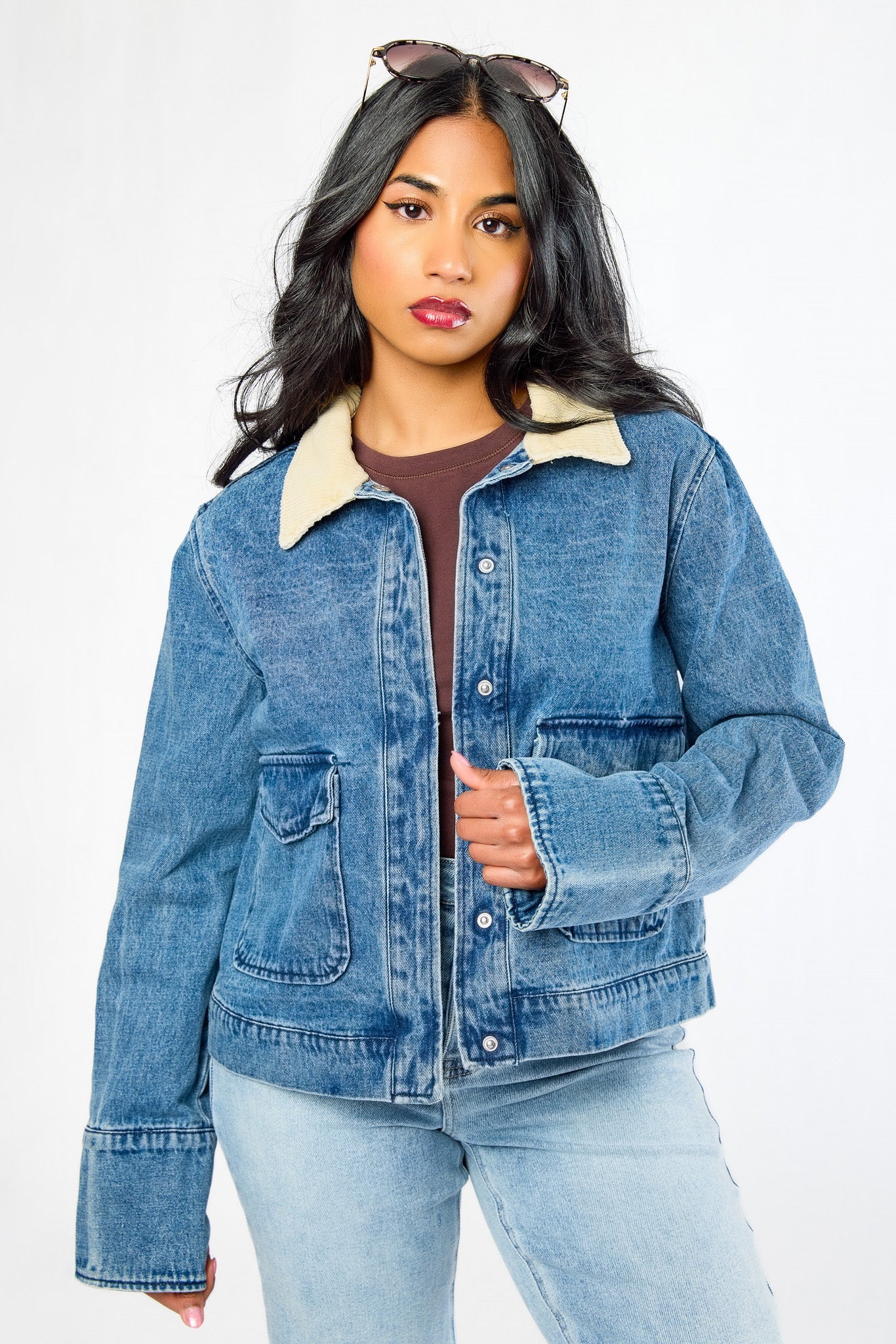Stoosh Corduroy Collar Denim Jacket - Image 3