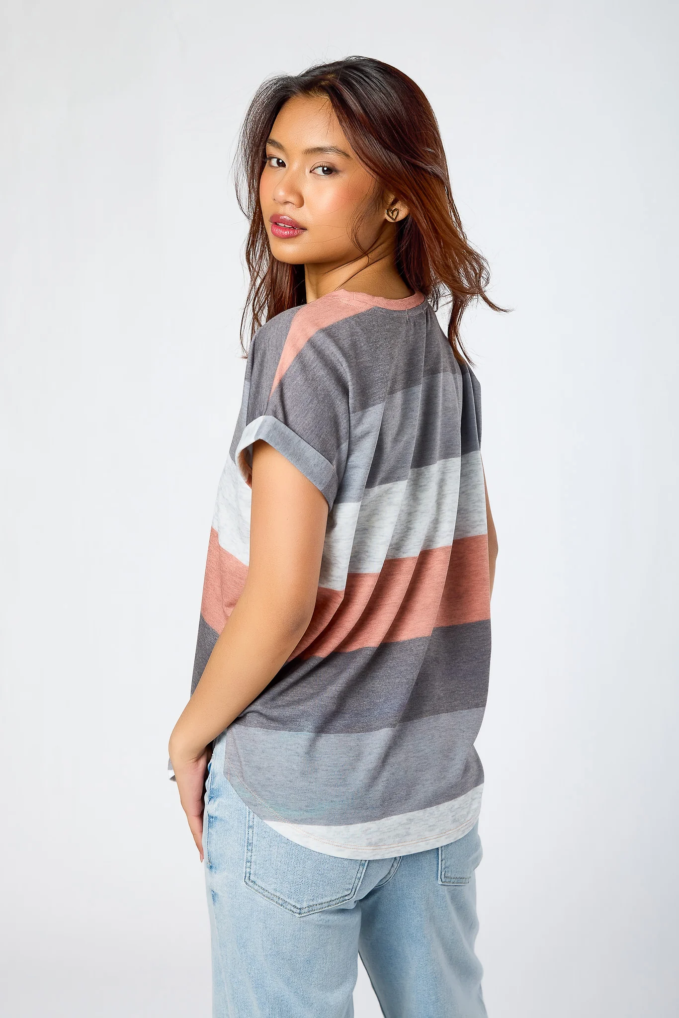 Striped Terry Split-Hem Tee - Image 2