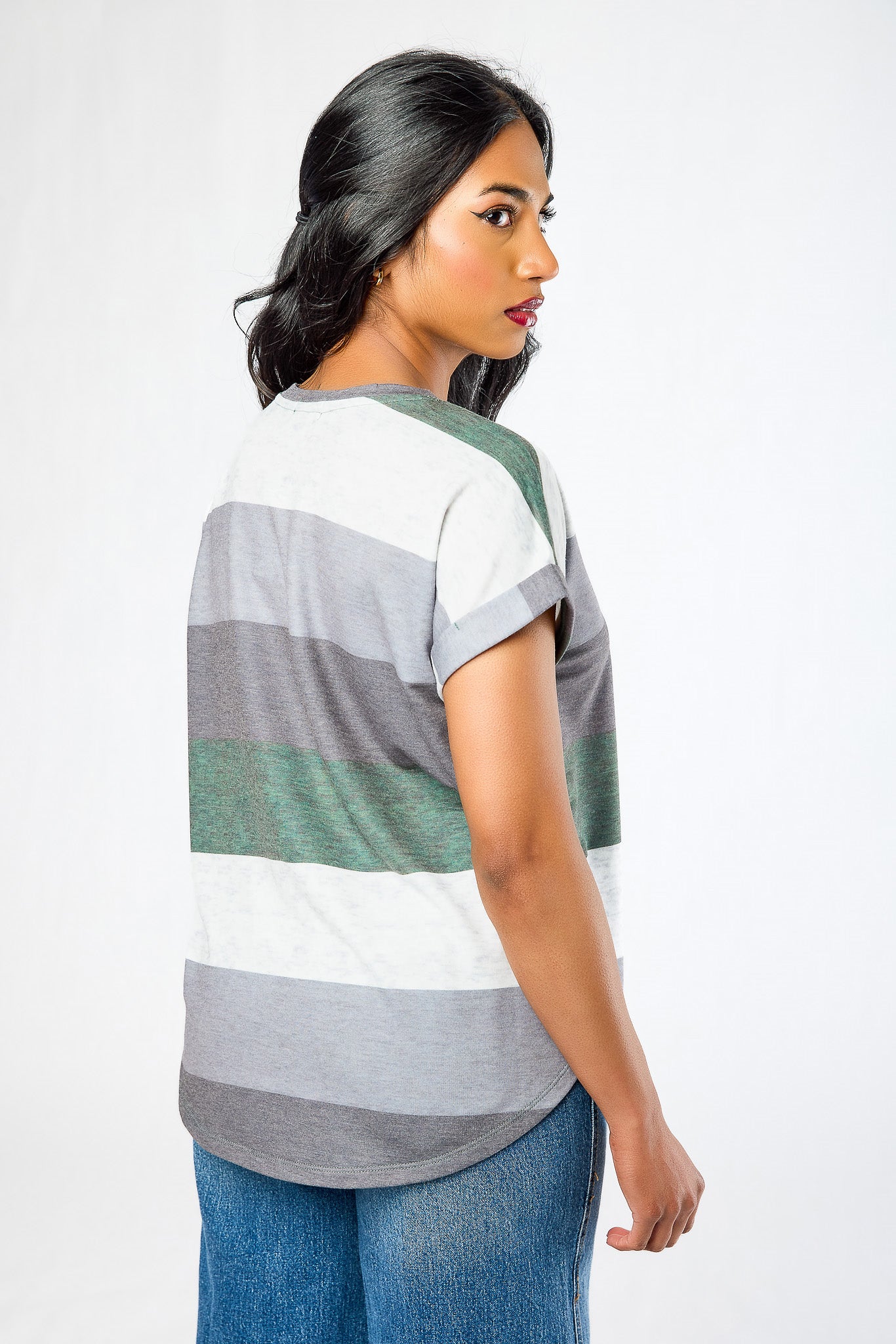 Striped Terry Split-Hem Tee - Image 5