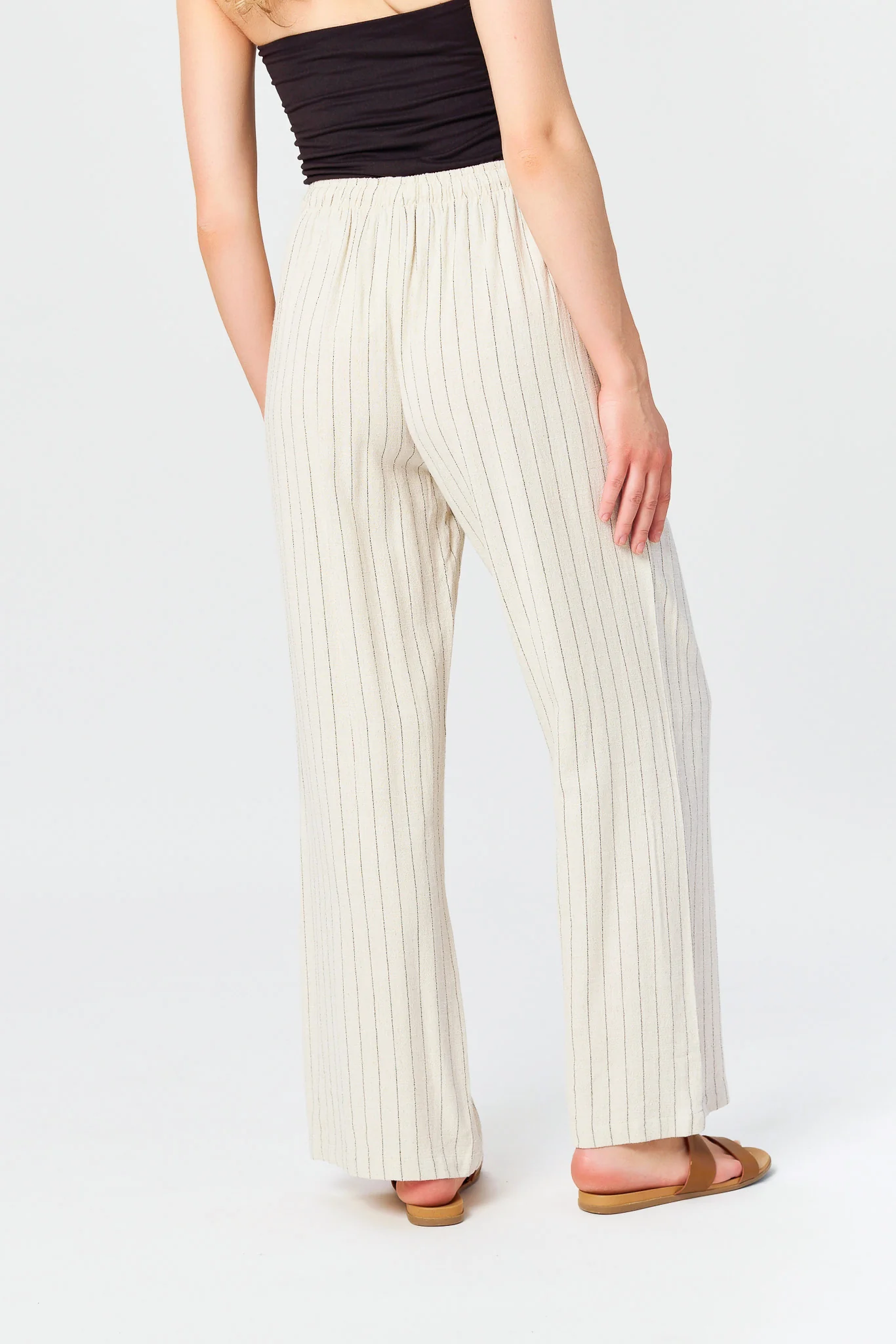 Striped Viscose Linen Drawstring Pant - Image 5