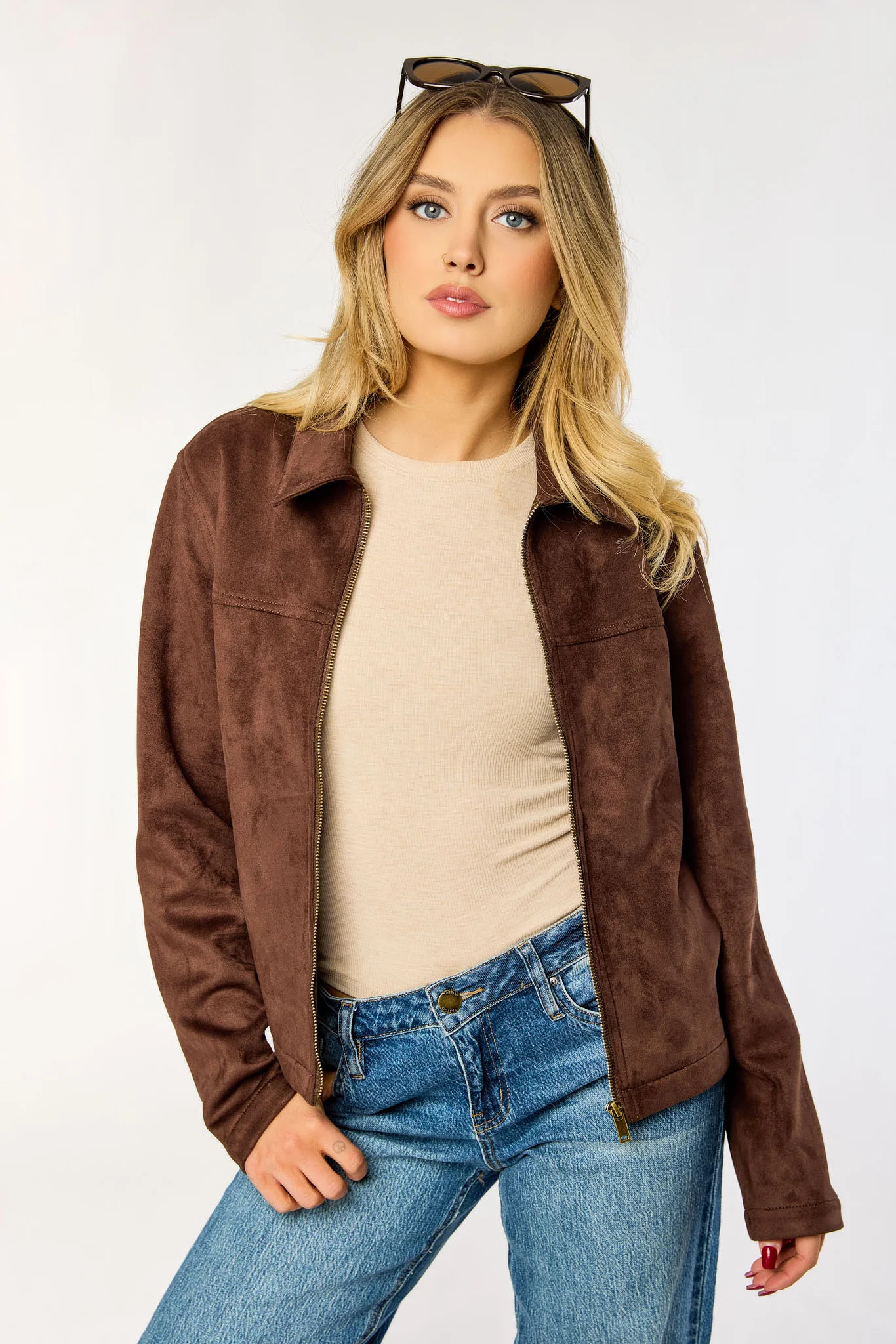 Suede Zip-Front Jacket - Image 3
