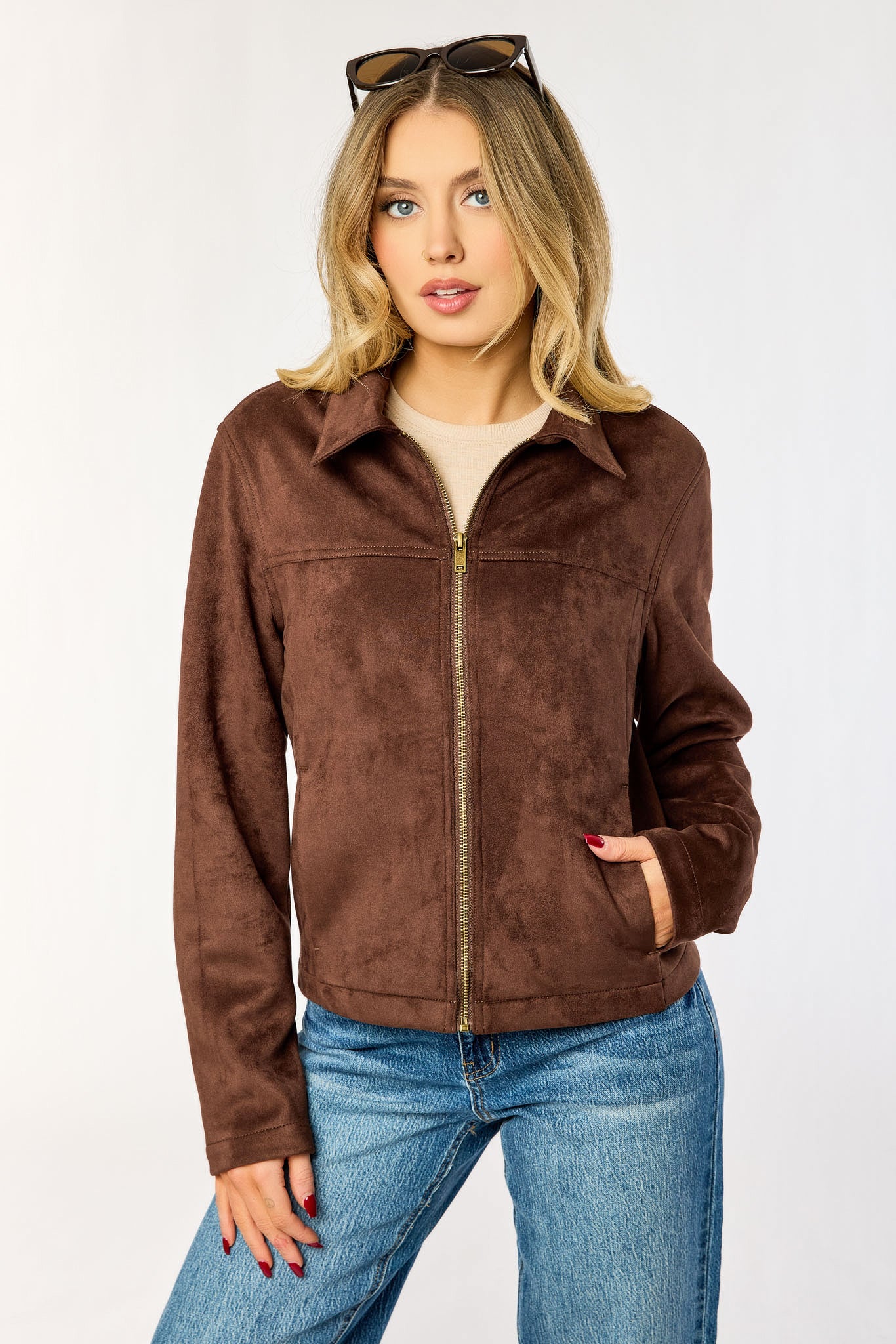 Suede Zip-Front Jacket - Image 4