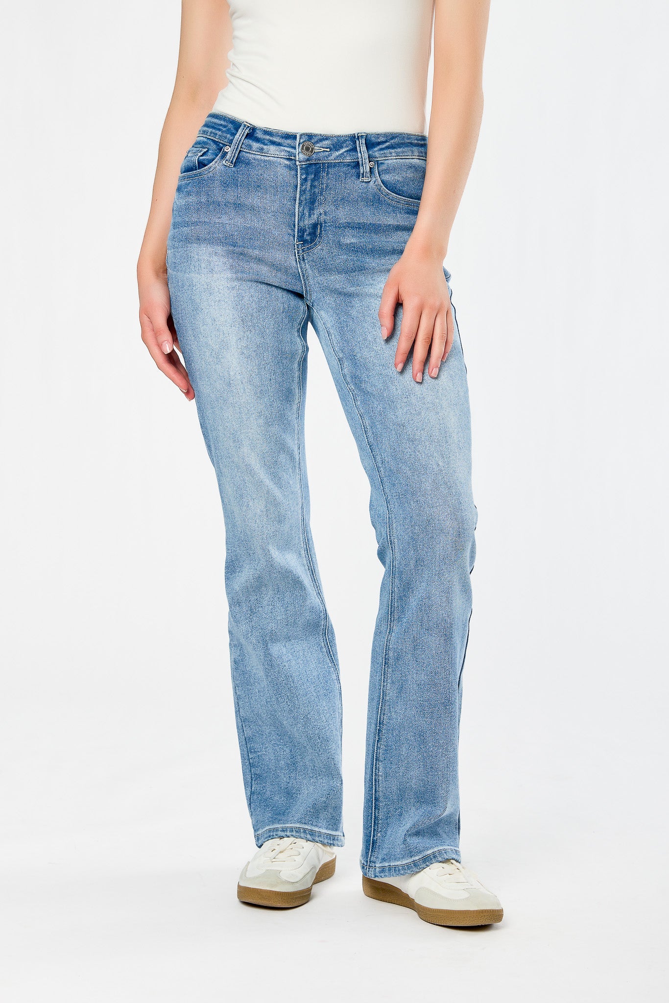 Tattoo "Amelia" Sky-Blue Mid-Rise Bootcut Jean - Image 4