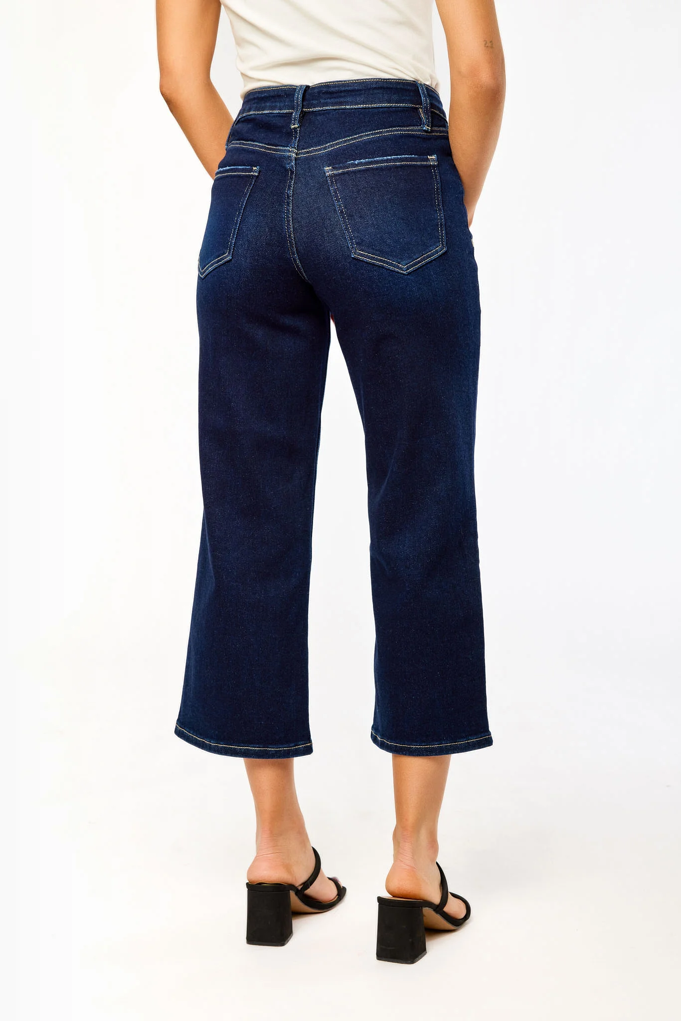 Tattoo Dark-Wash High-Rise Cropped Jean - Image 2