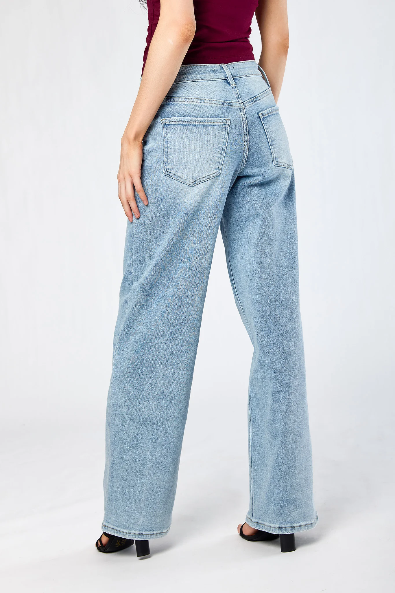 Tattoo "Harper" Lightwash Mid-Rise Wide-Leg Jean 33" Inseam - Image 2