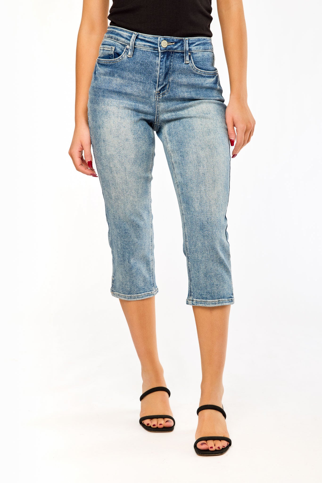 Tattoo Medium-Wash Mid-Rise Capri - Image 3