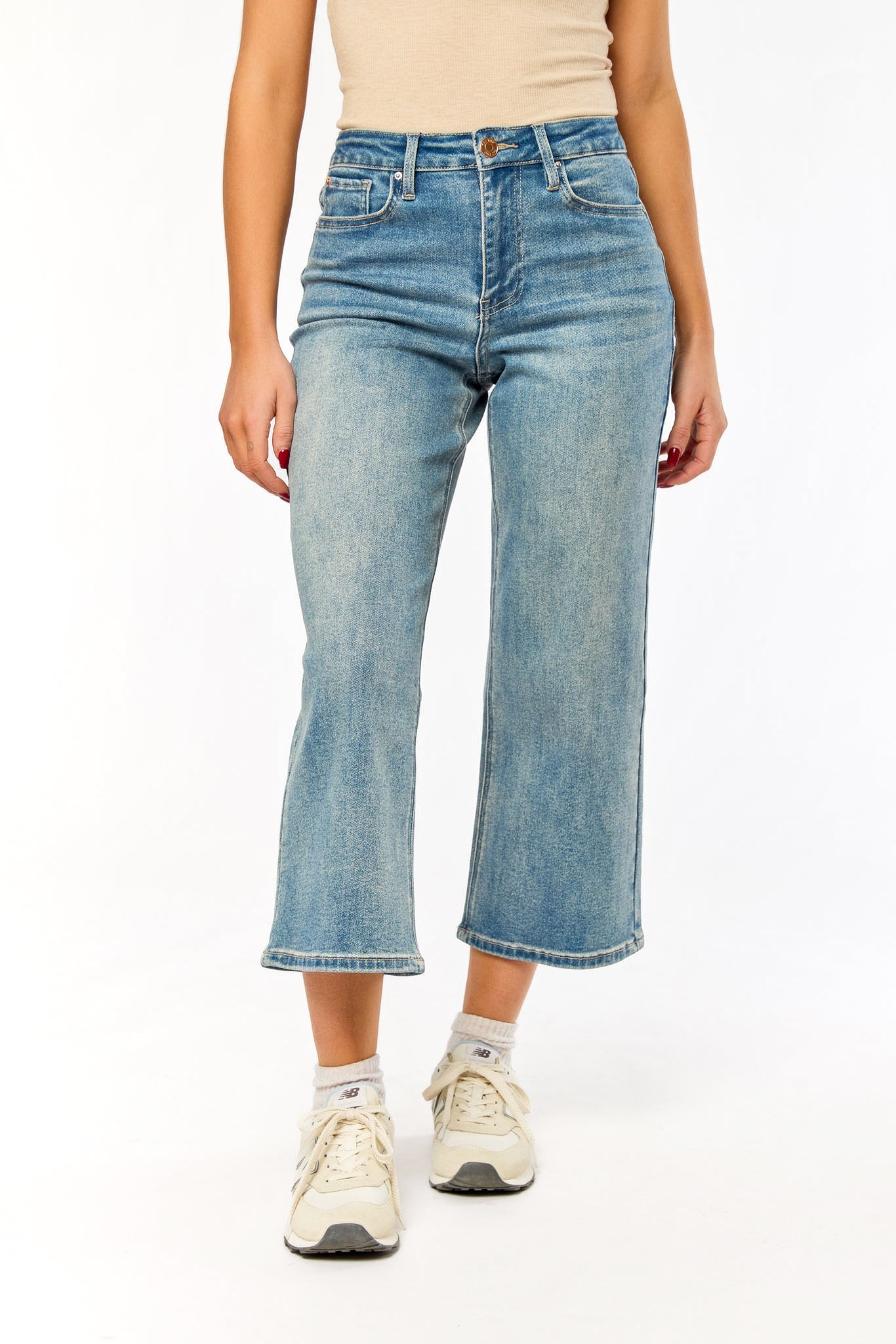Tattoo Mid-Wash High-Rise Wide-Leg Cropped Jean - Image 3