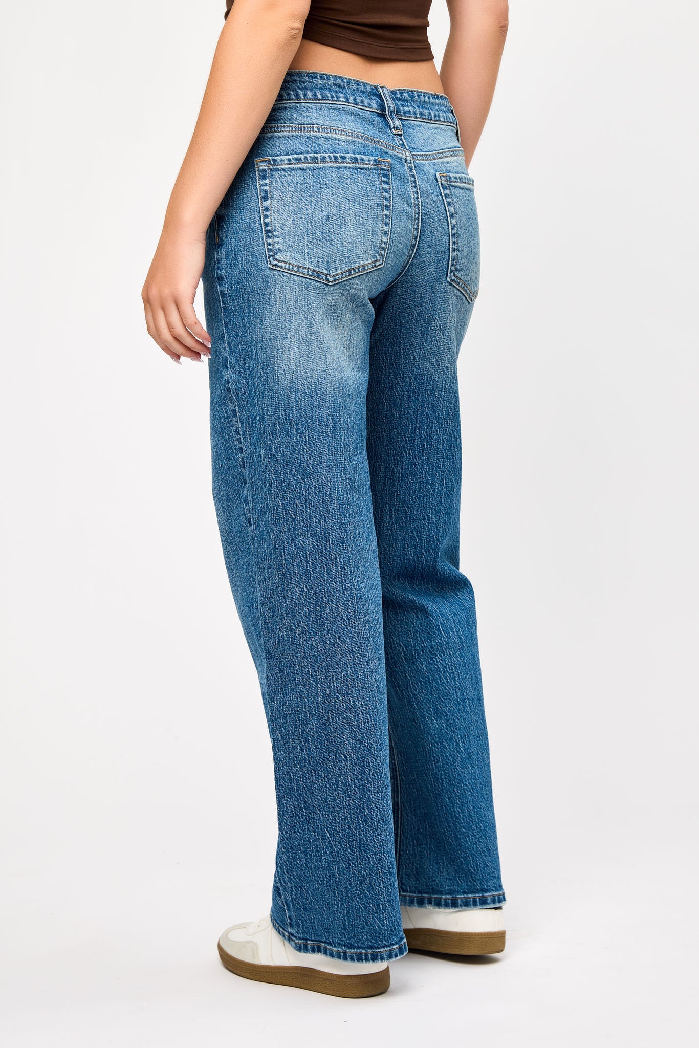 Tattoo "Riley" Mid-Wash Low-Rise Wide-Leg Jean - Image 3