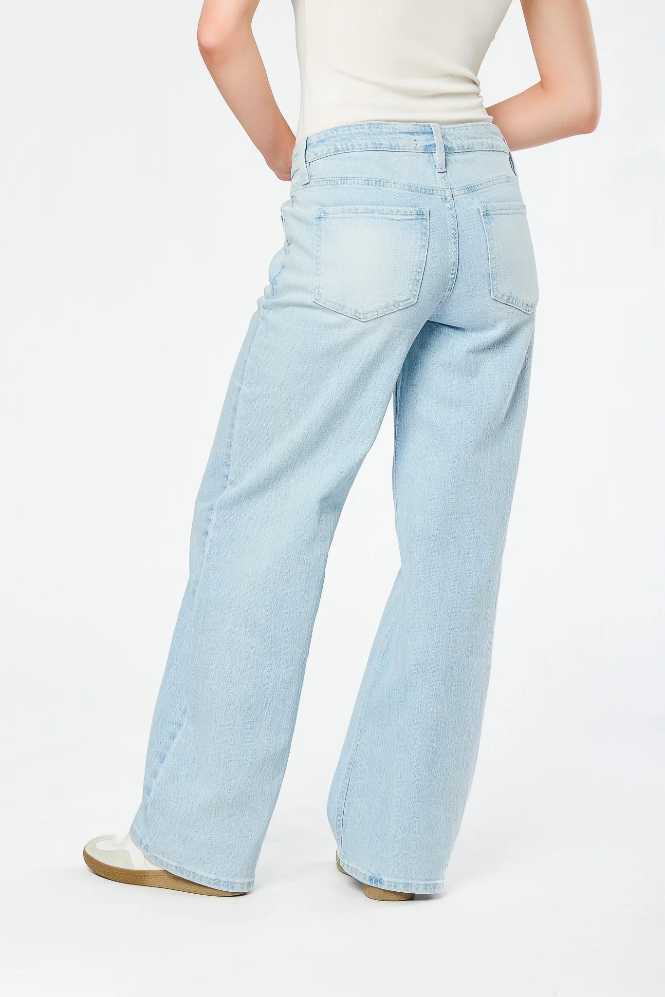 Tattoo “Riley” Bleach Wash Low-Rise Wide-Leg Jean - Image 2