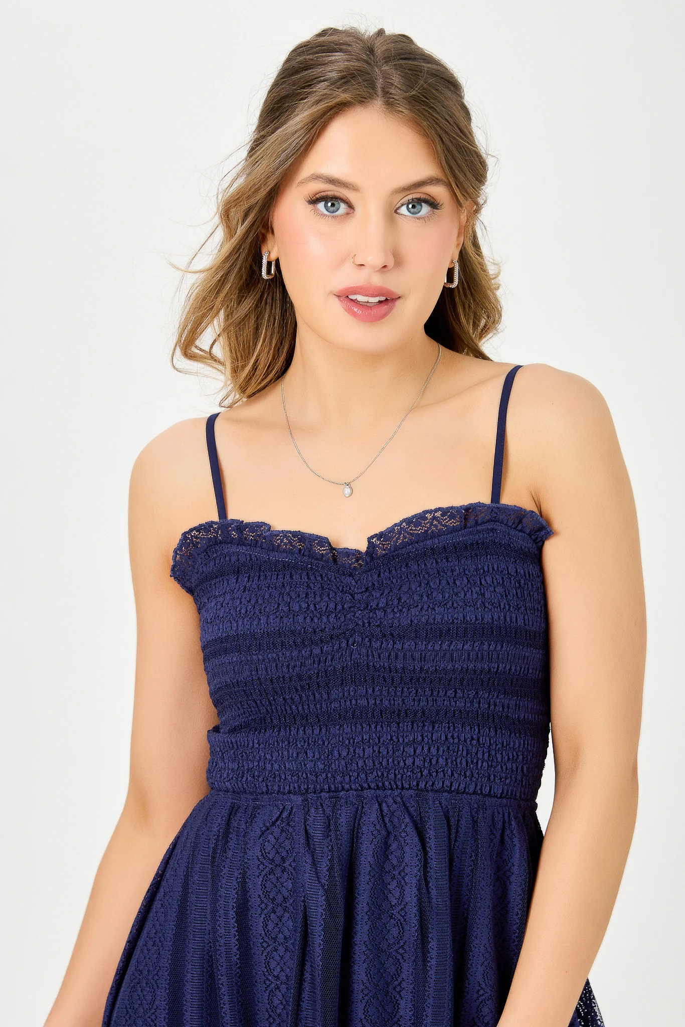 Twin Lace Spaghetti-Strap Tiered Dress - Image 4