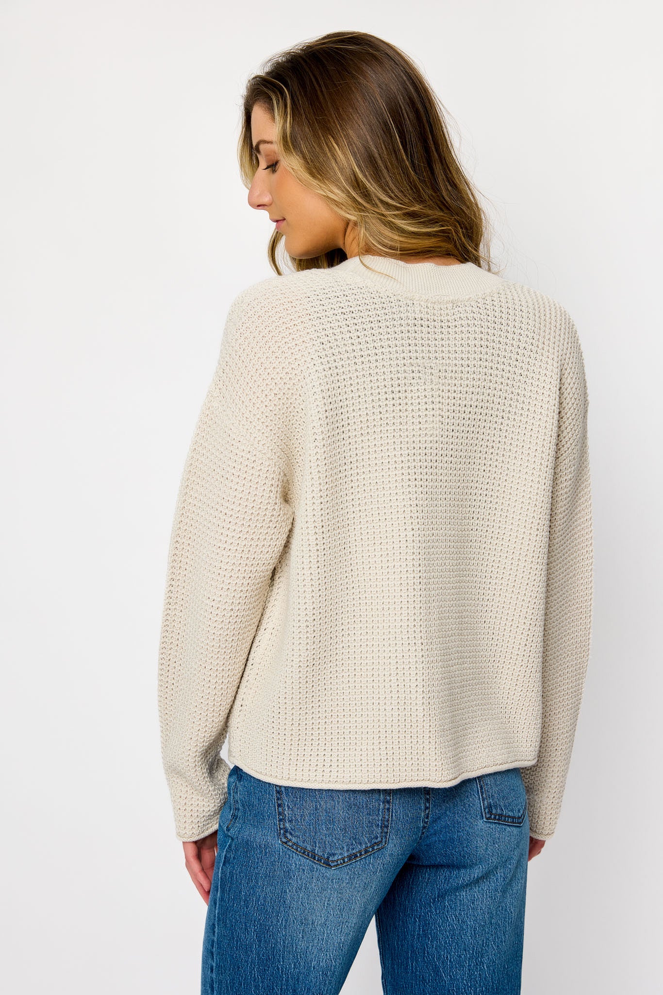 Waffle-Knit Open-Front Cardigan - Image 7