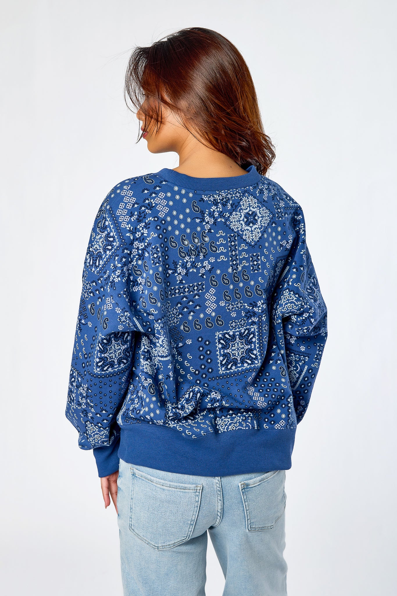 Wallflower Bandana Washed Fleece “Chelsea” Crewneck Sweatshirt - Image 3