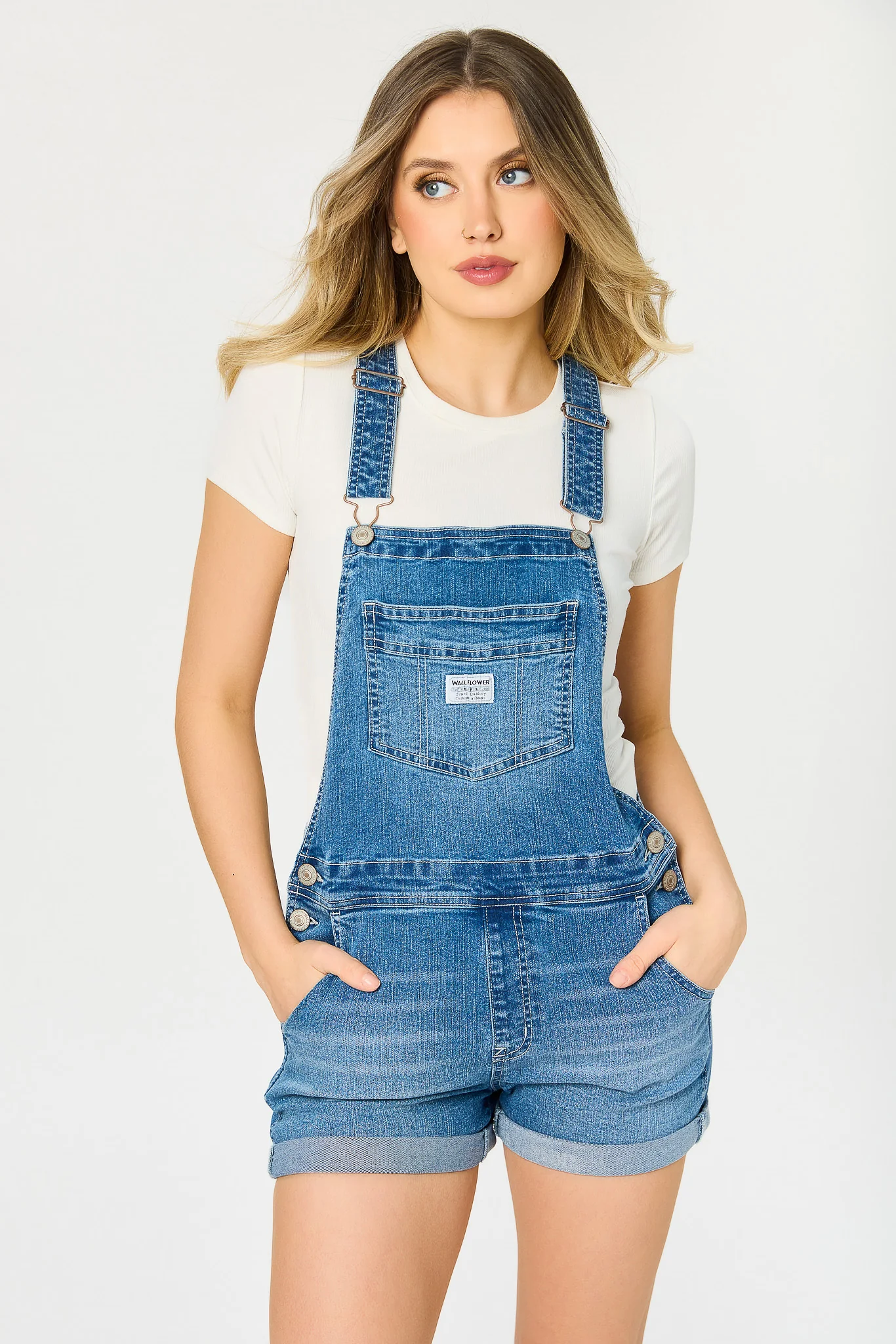 WallFlower Ingrid Wash Retro High-Rise Shortall - Image 3