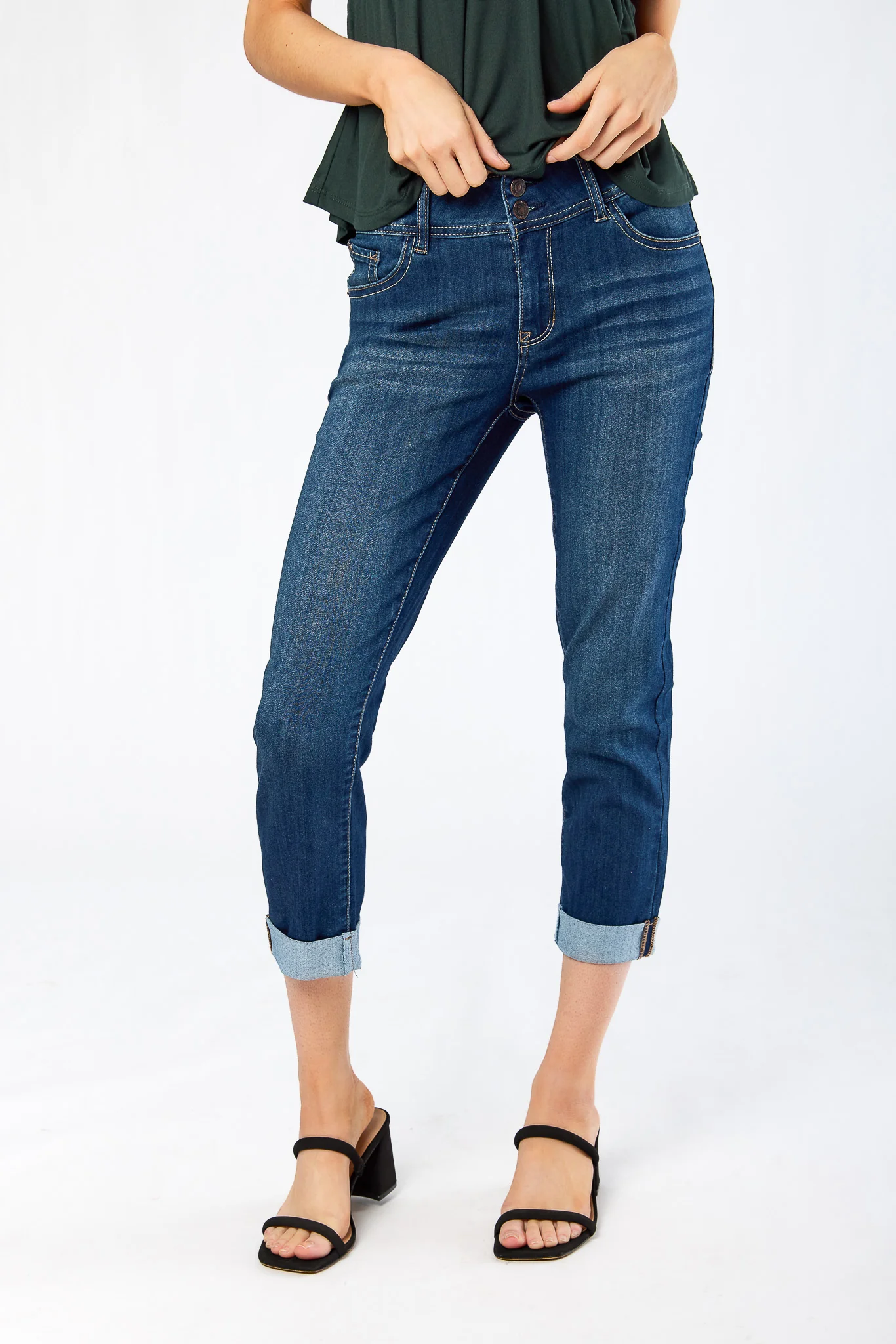 Wallflower Rosalie Wash Insta-Soft Ultra Mid-Rise Crop Jeans - Image 3
