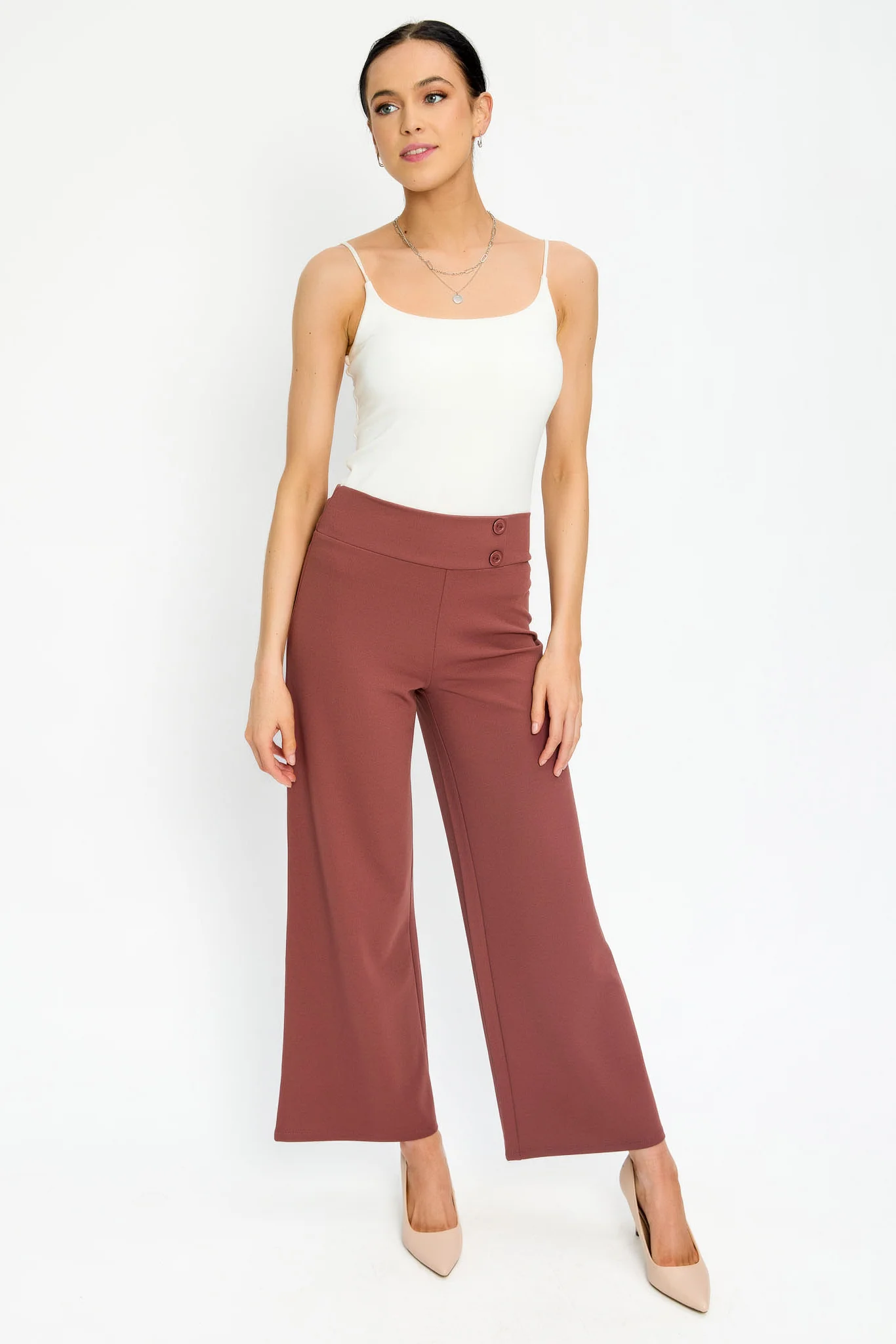 Wide Leg Pants with Short Inseam - Image 19